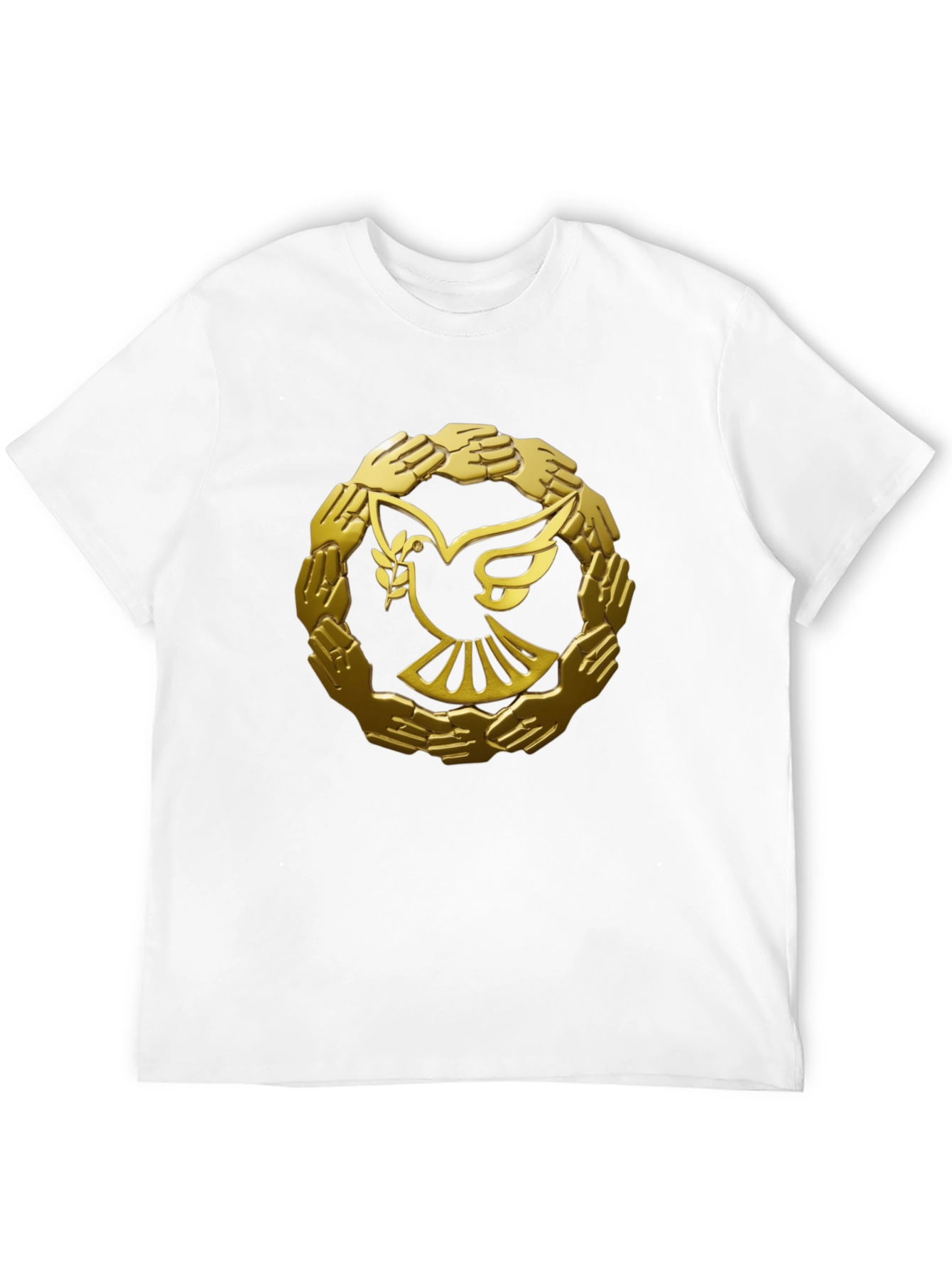 Black Peace Dove & Hands Graphic Tee - Black Cotton view 12