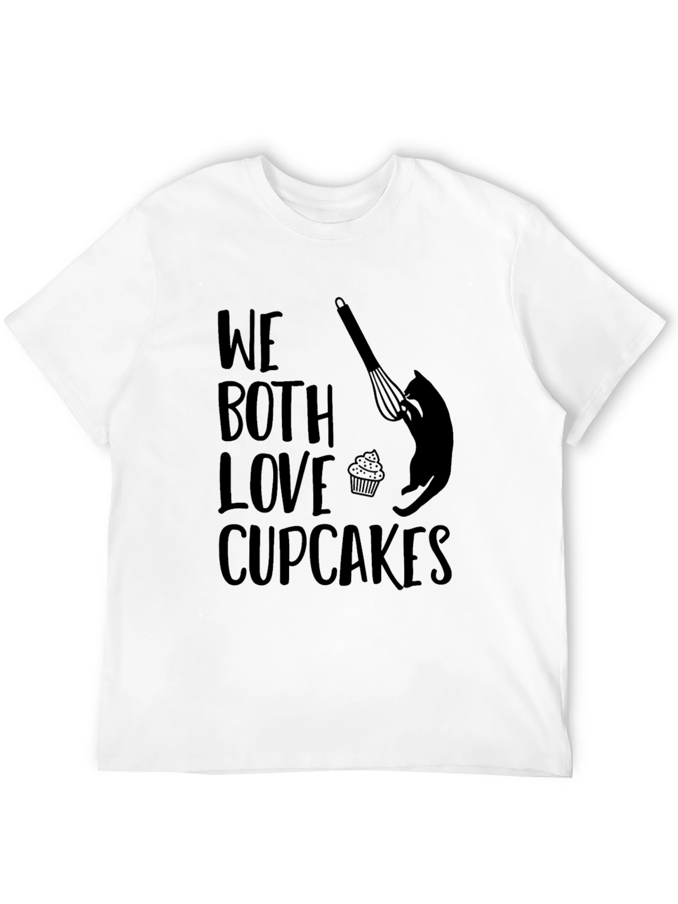 Black We Both Love Cupcakes T-Shirt - Cat & Whisk Design view 12