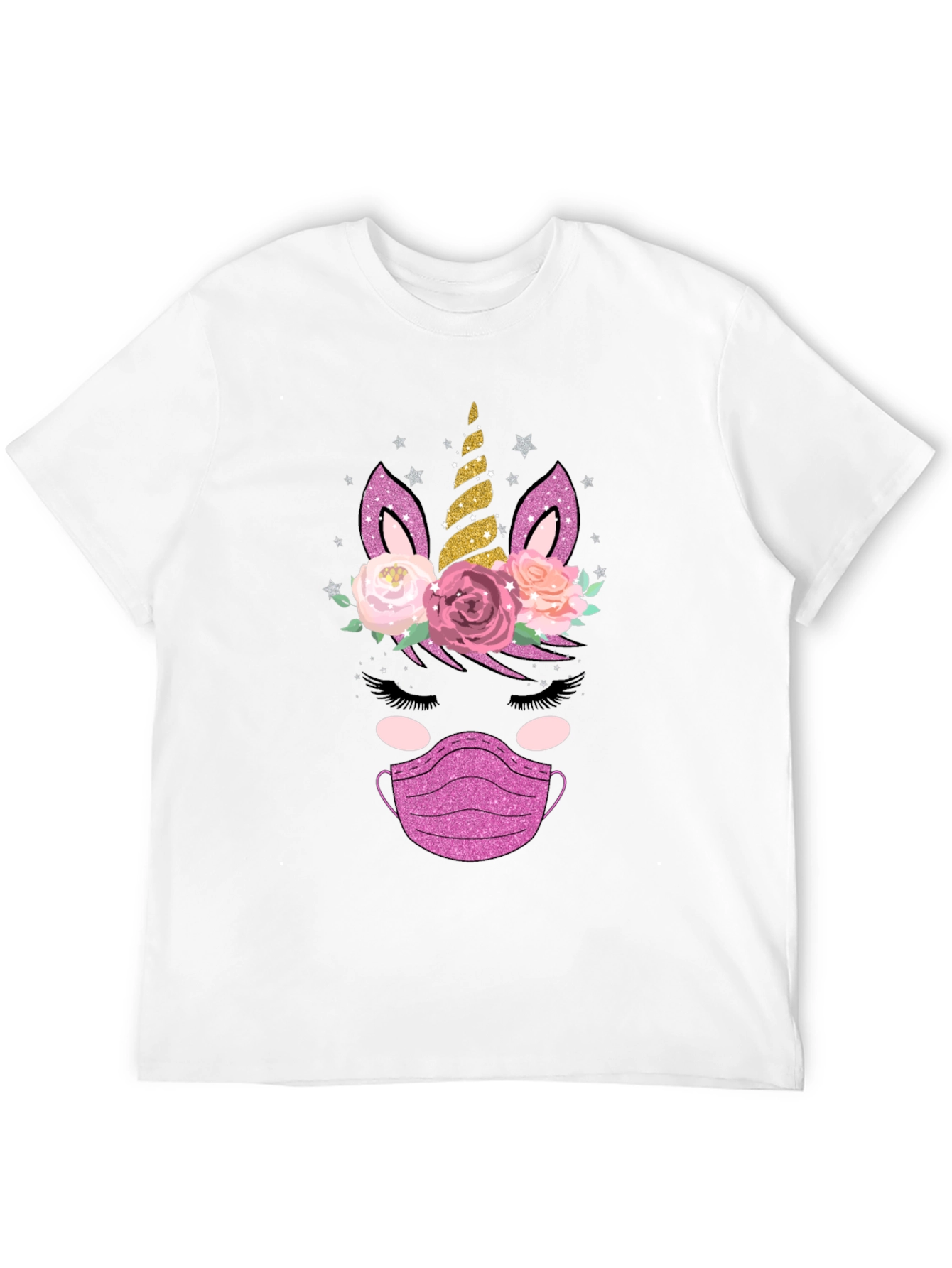 Black Unicorn Mask Graphic Tee - Stylish & Safe view 12