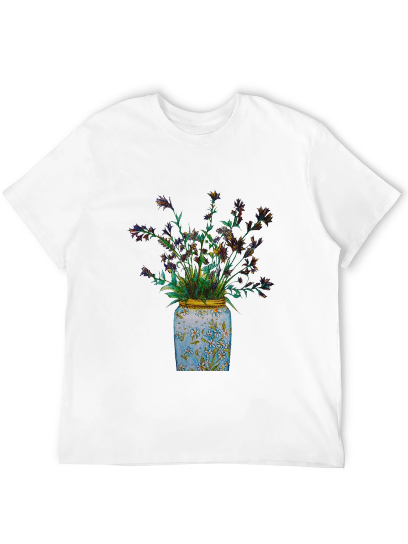 Black Floral Jar Graphic Tee - Soft Cotton Blend view 12