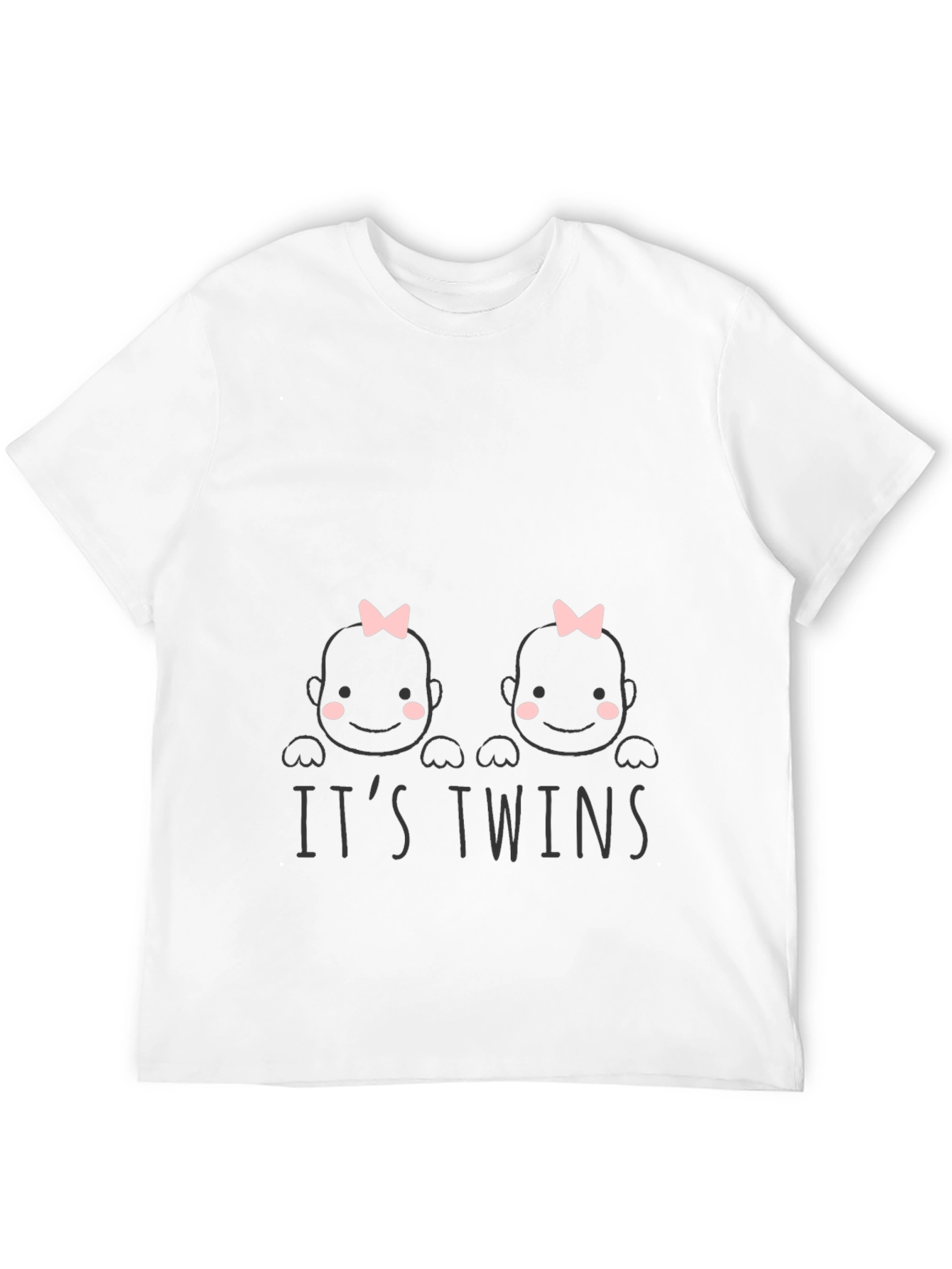 Black It's Twins! Baby Shower T-Shirt view 12
