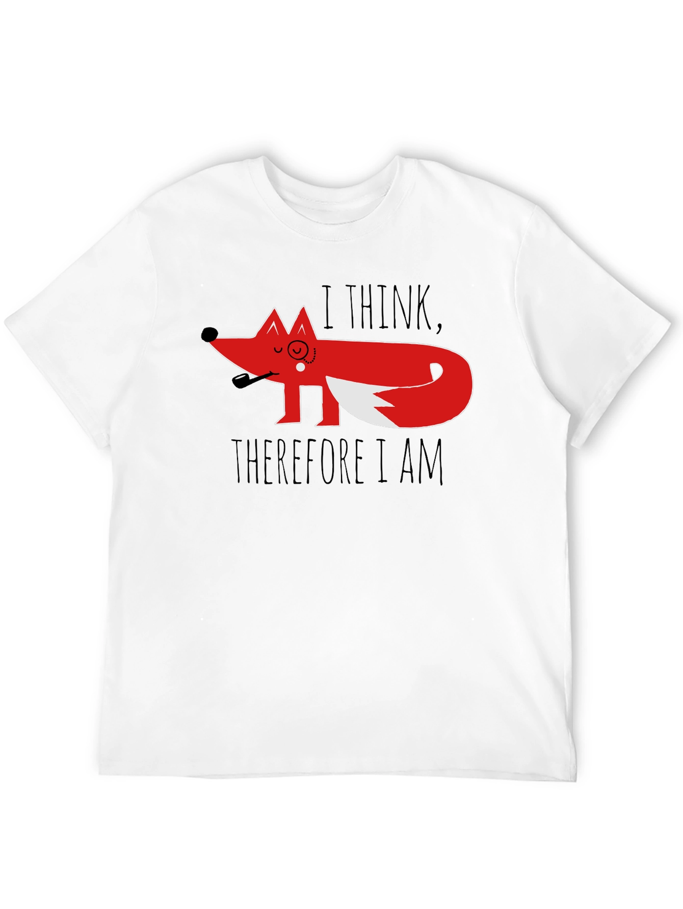 Black Philosophical Fox Graphic Tee - 'I Think, Therefore I Am' view 12