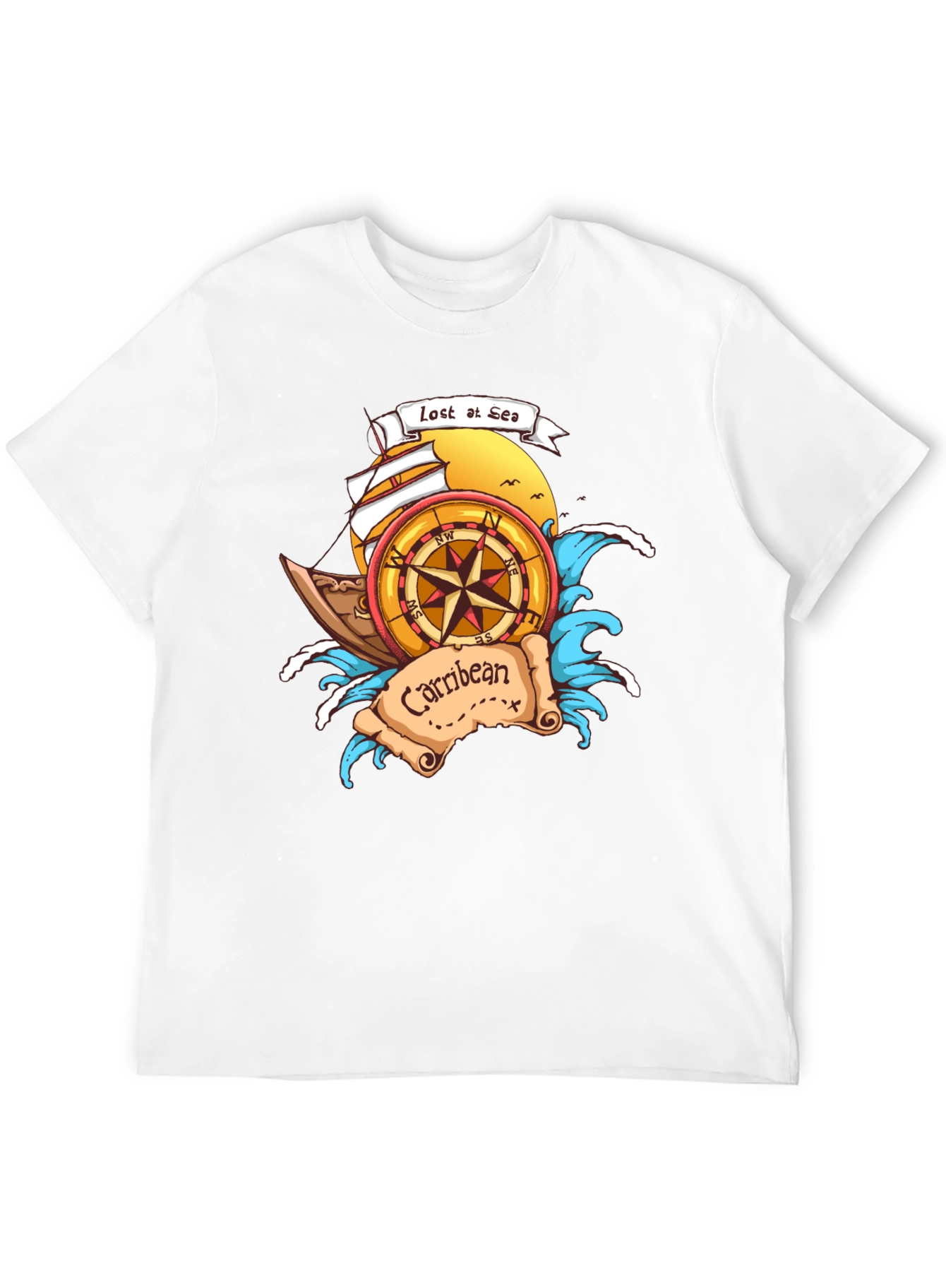 Black Lost at Sea Caribbean T-Shirt view 12