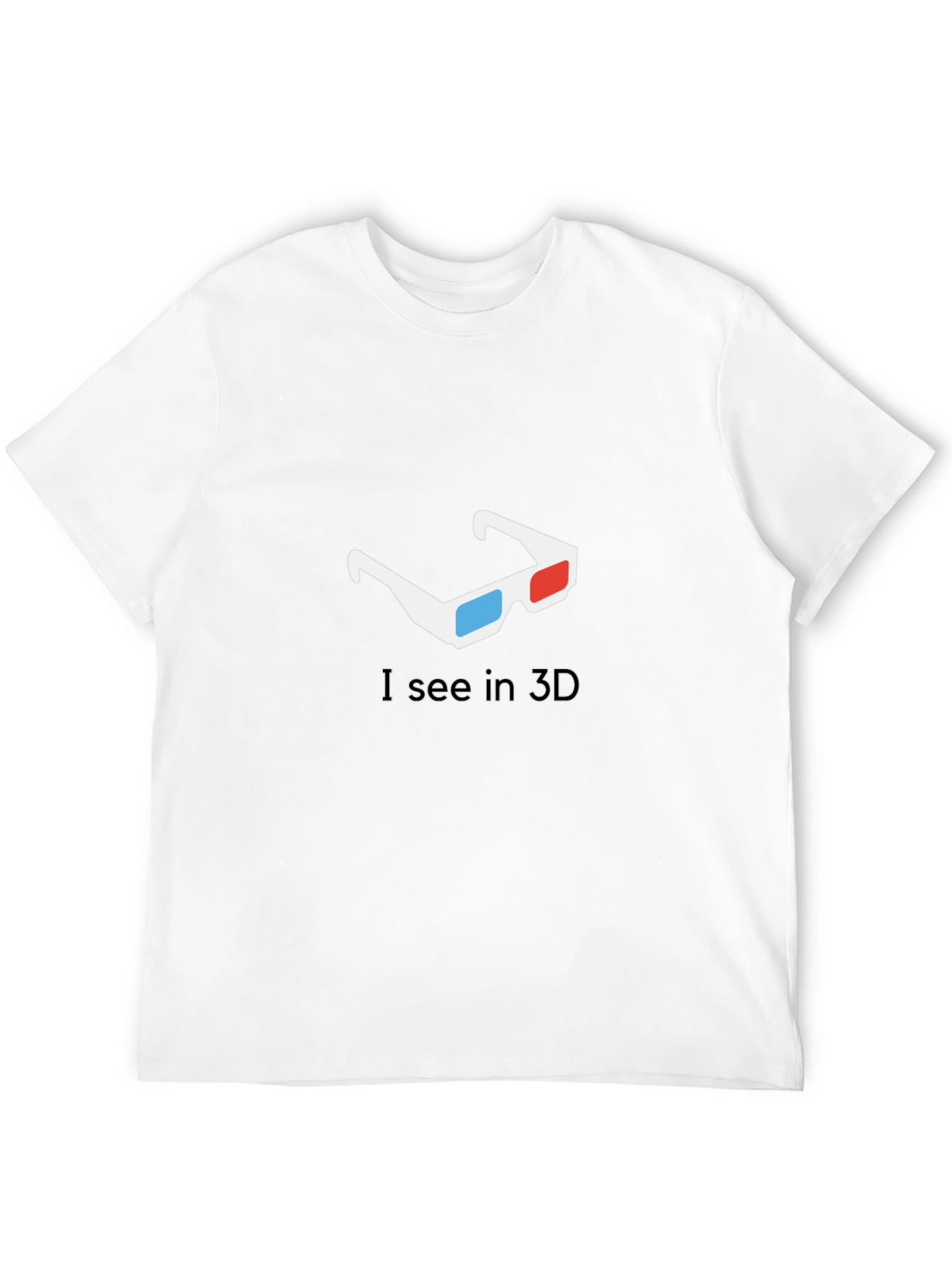 Black Funny 3D Glasses Graphic T-Shirt view 12