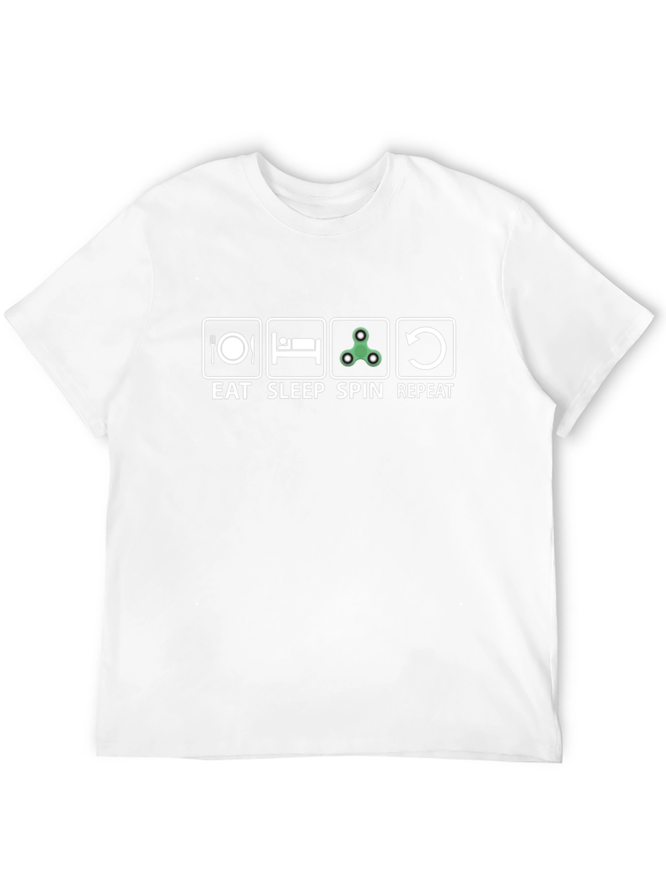 Eat Sleep Spin Repeat Black Cotton T-Shirt - 12