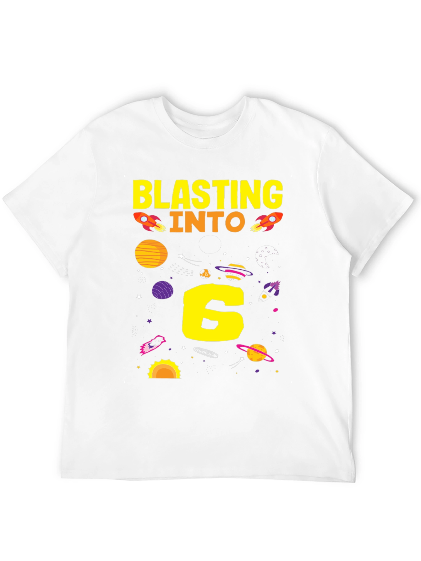 Black Blasting Into 6th Birthday T-Shirt view 12