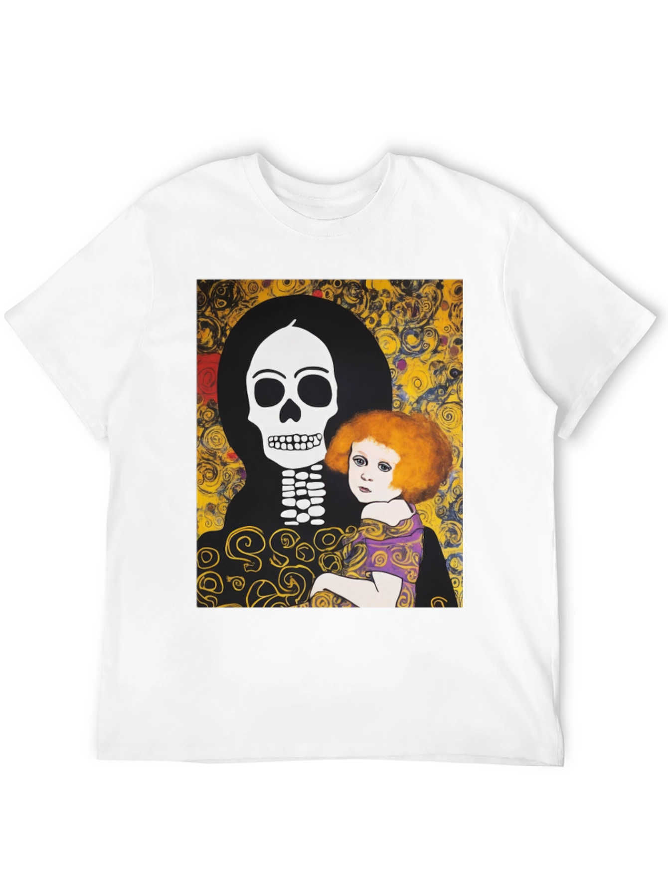 Black Klimt Death & Life Graphic Tee - Dark Humor Art view 12