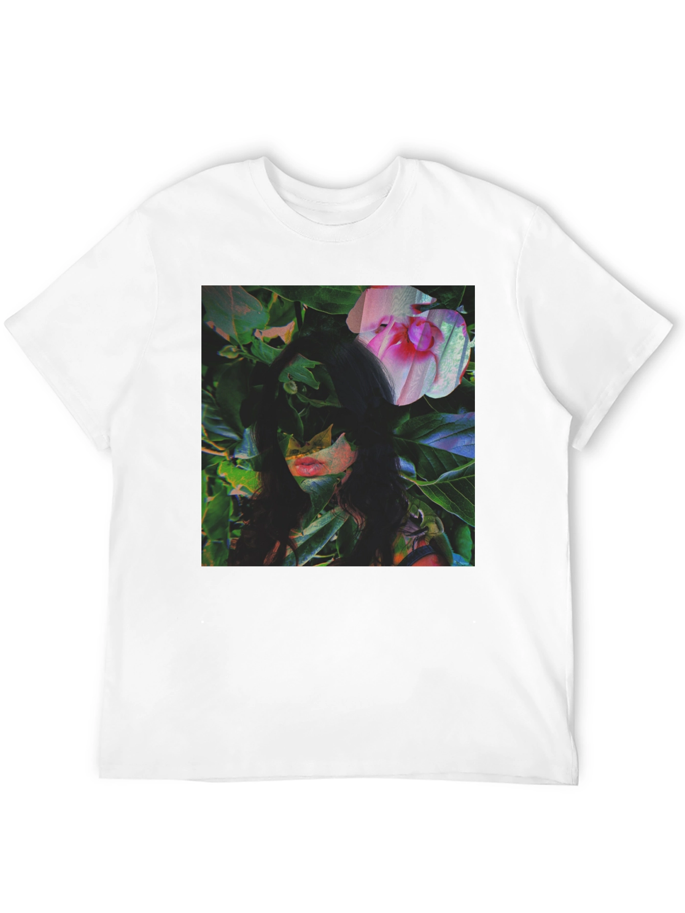 Black Floral Portrait Graphic Tee - Black Cotton Blend view 12