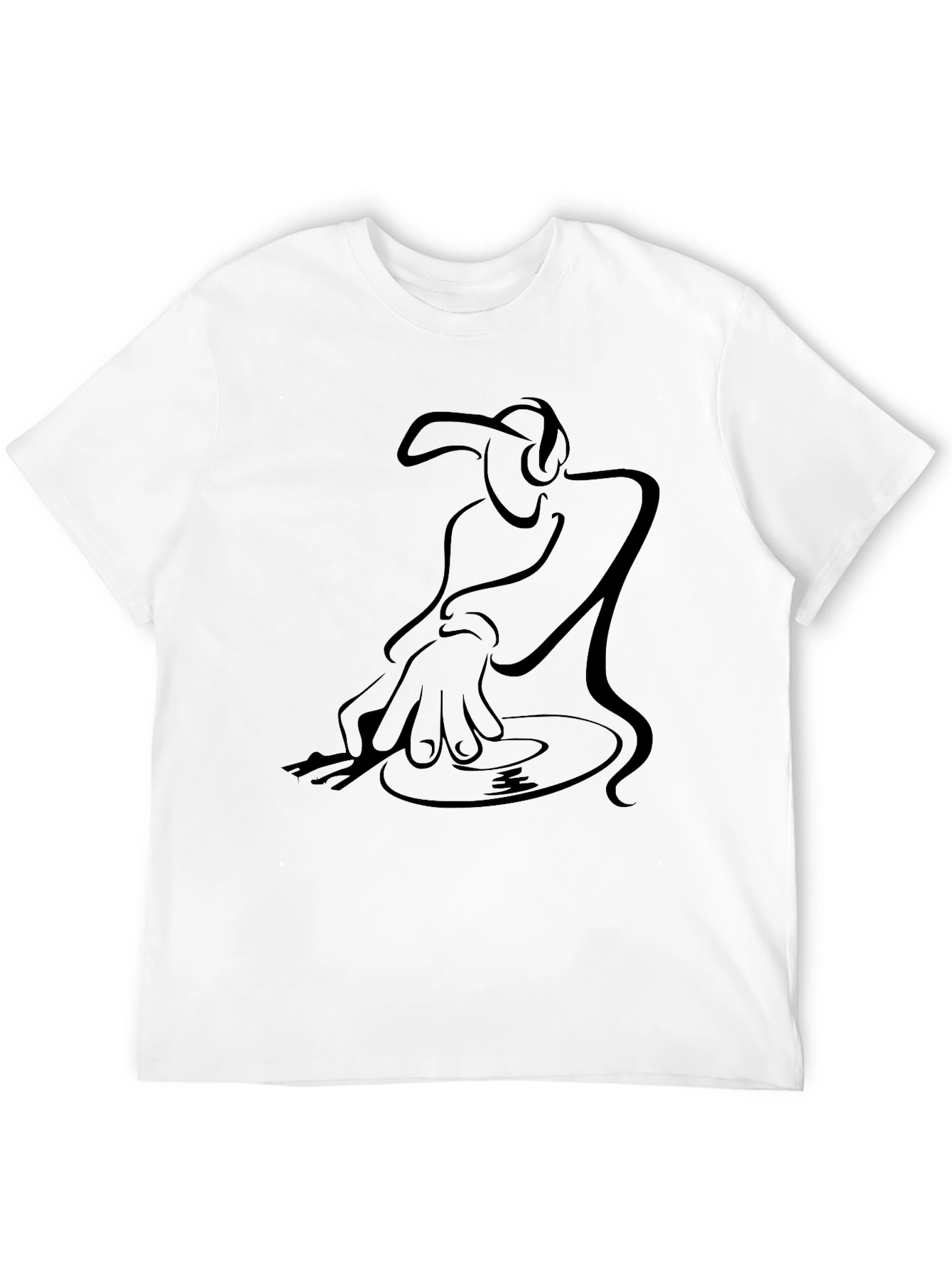 Black DJ Graphic Black T-Shirt - Turntable Design view 12