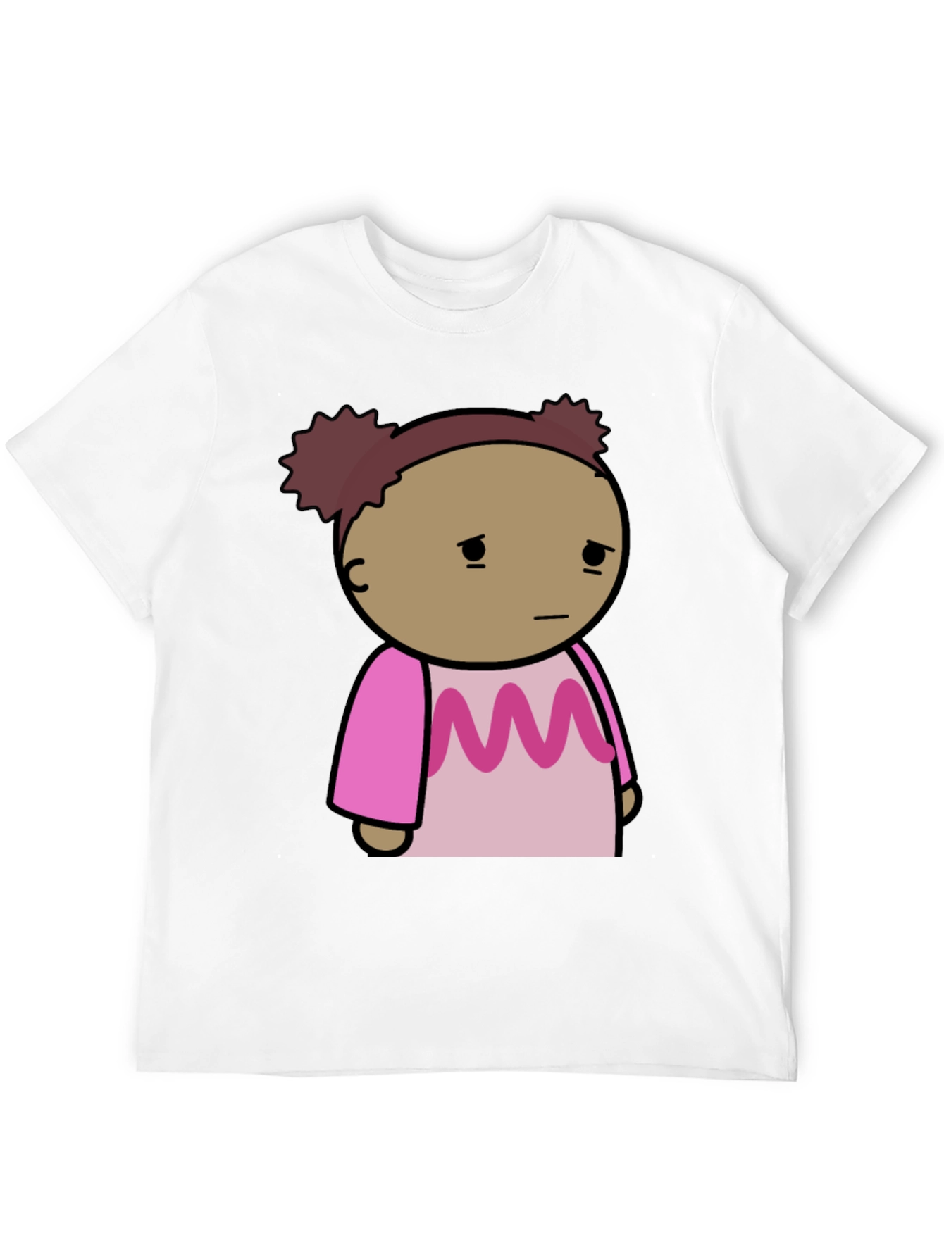 Black Sad Girl Cartoon Graphic T-Shirt view 12