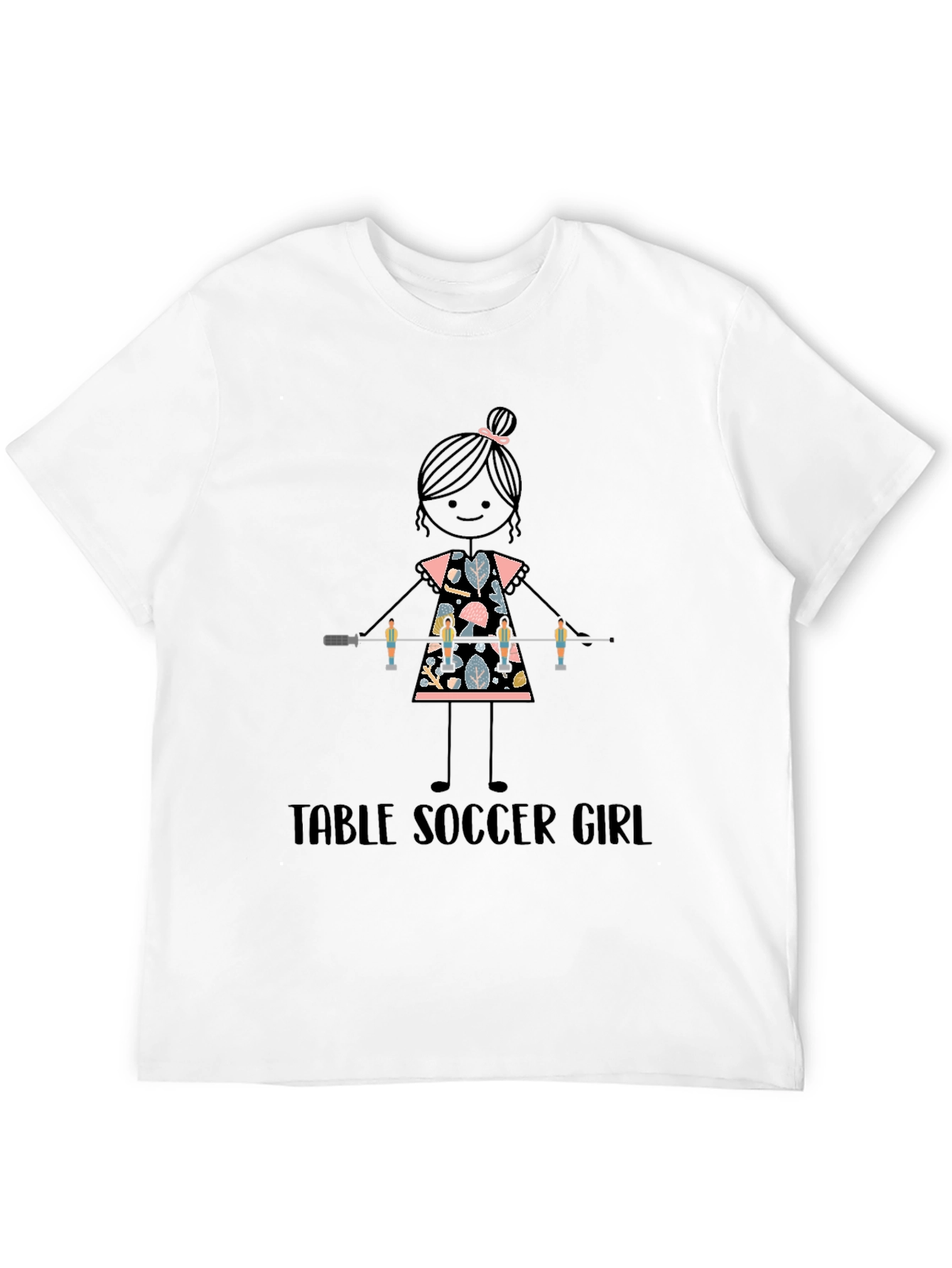 Black Table Soccer Girl Graphic Tee - Fun Sports T-Shirt view 12