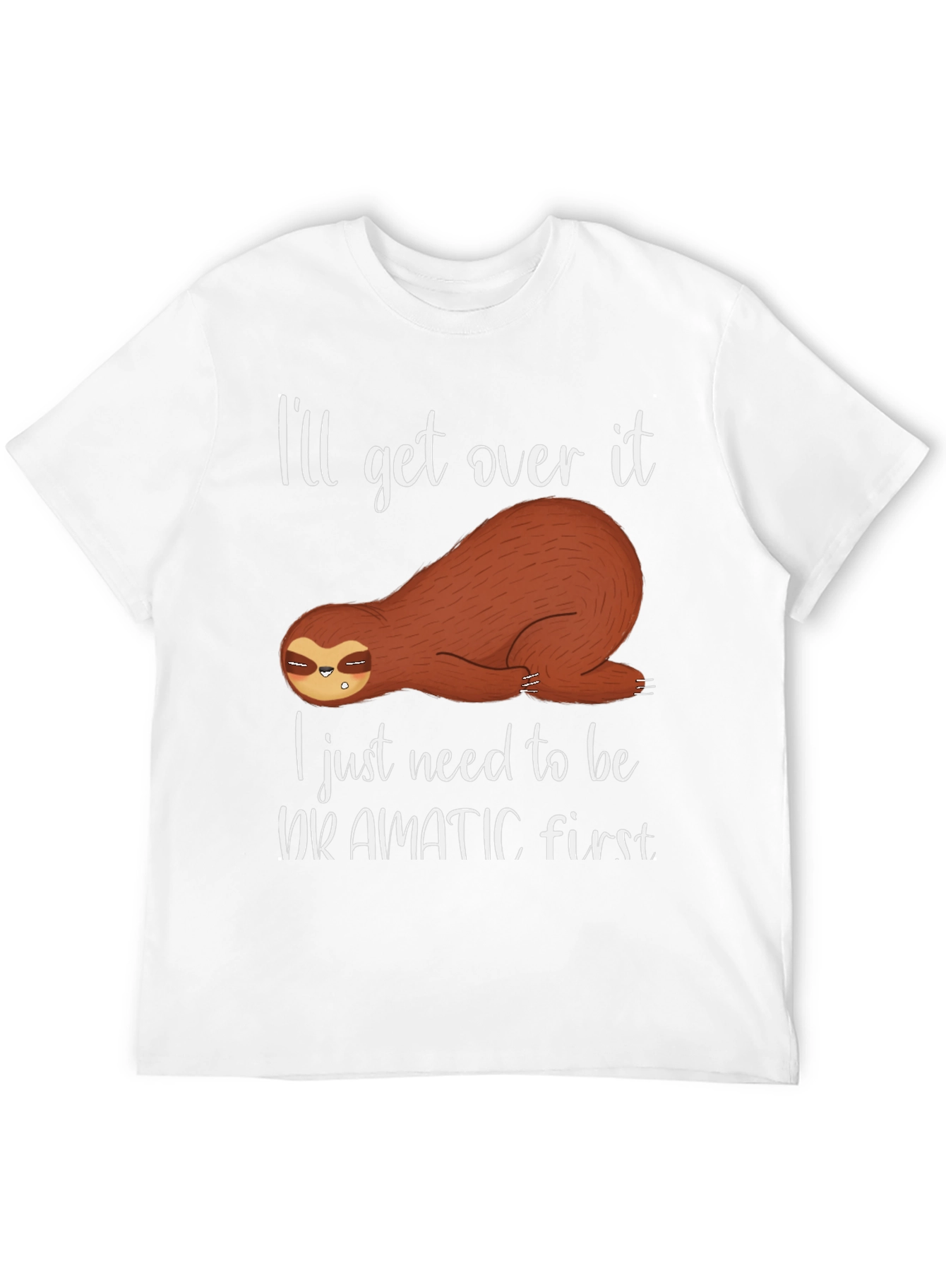 Black Dramatic Sloth T-Shirt - Funny Graphic Tee view 12