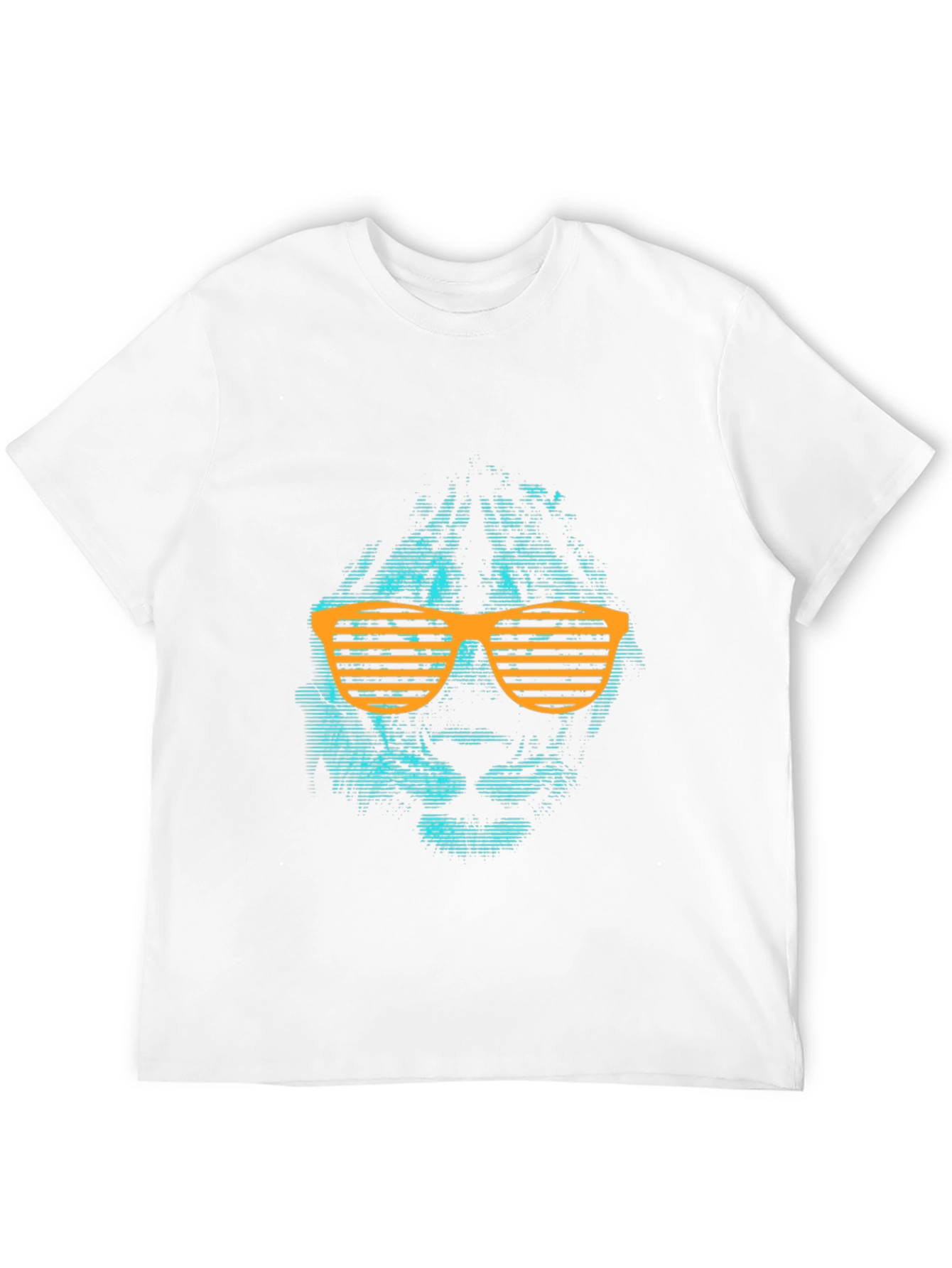 Black Cool Lion Graphic Tee with Orange Shutter Shades view 12
