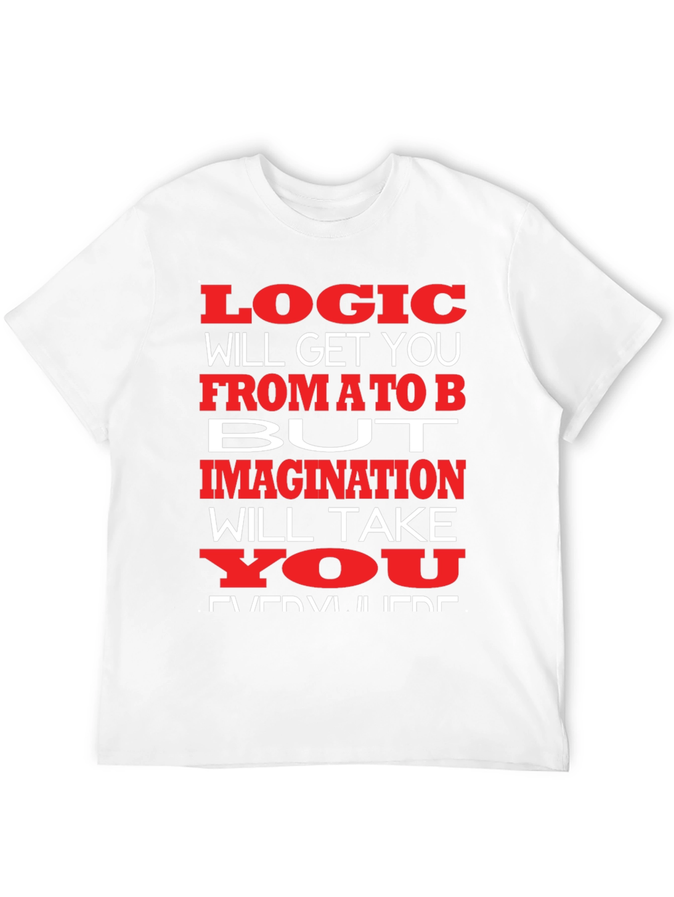 Black Logic vs. Imagination Graphic T-Shirt view 12