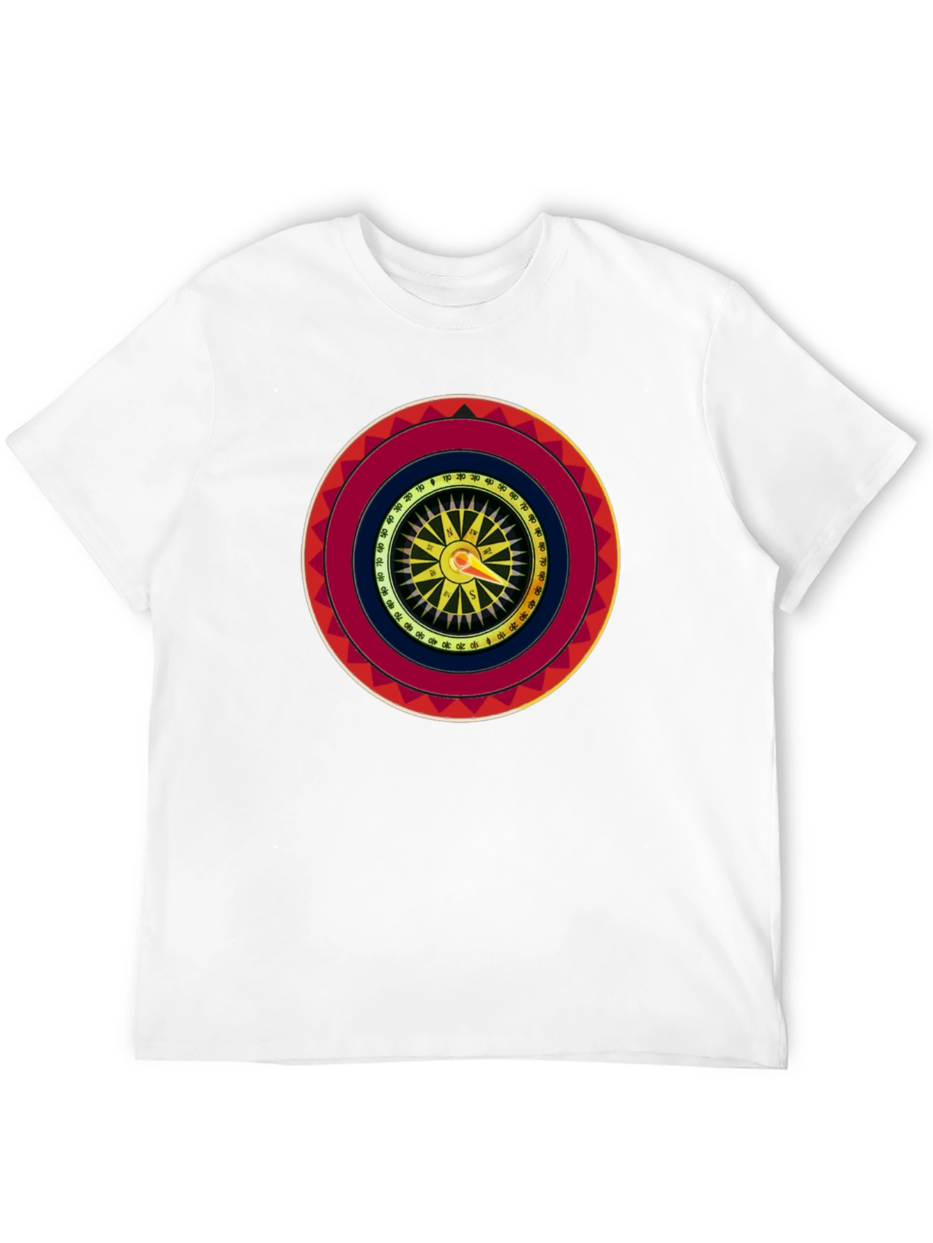 Black Compass Graphic Print Crew Neck T-Shirt view 12