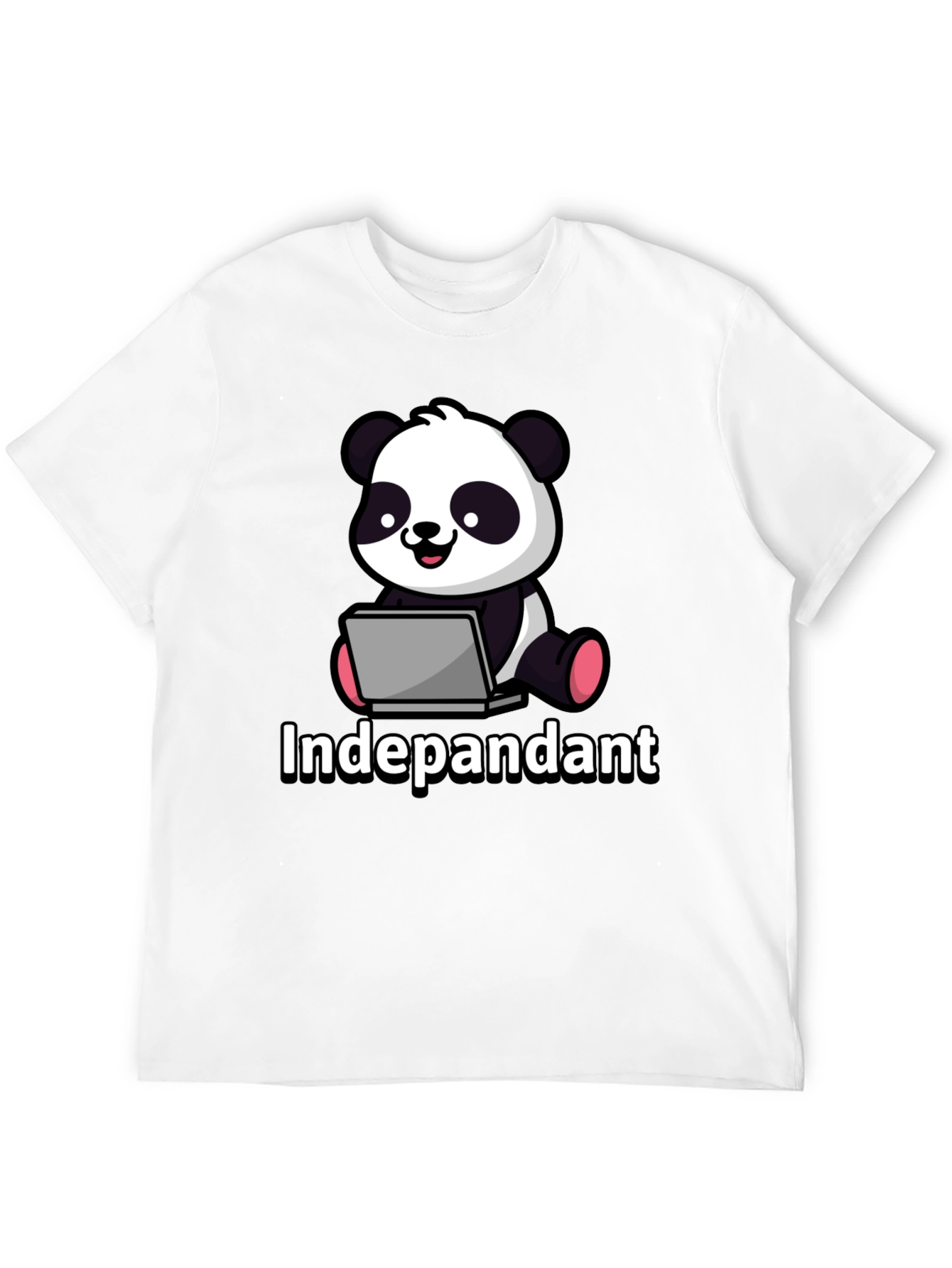 Black Independant Panda Graphic Tee - Soft Black Cotton T-Shirt view 12