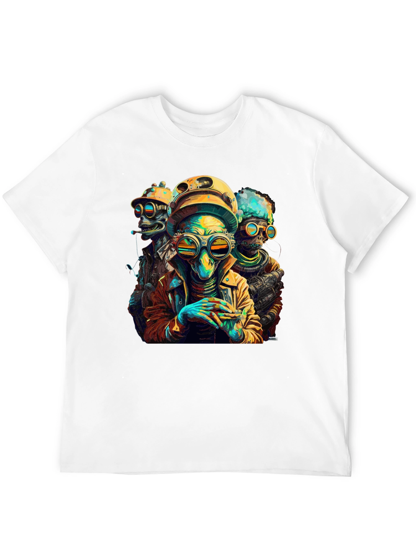 Black Retro Alien Crew Graphic T-Shirt view 12