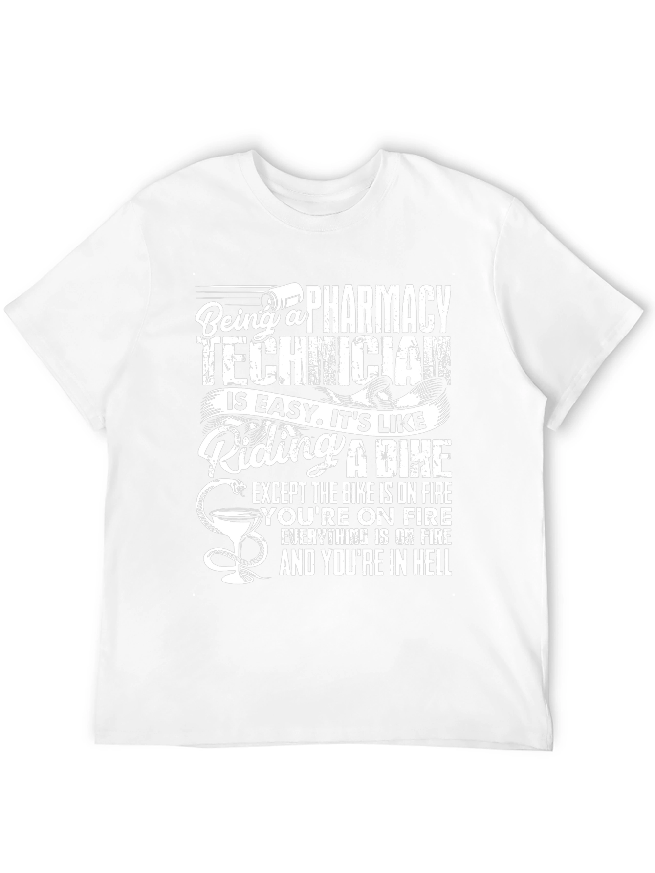 Black Pharmacy Technician T-Shirt - Riding a Bike in Hell view 12