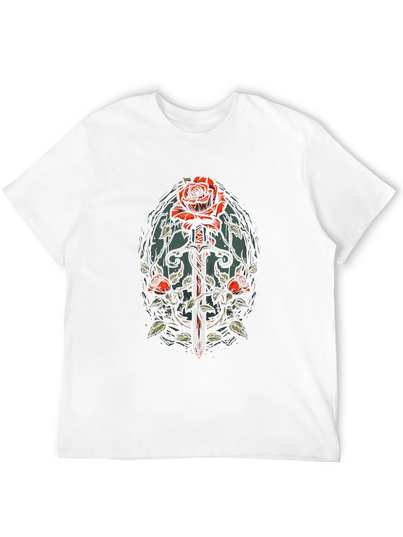 Black Rose & Sword Graphic Tee - Edgy Style view 12