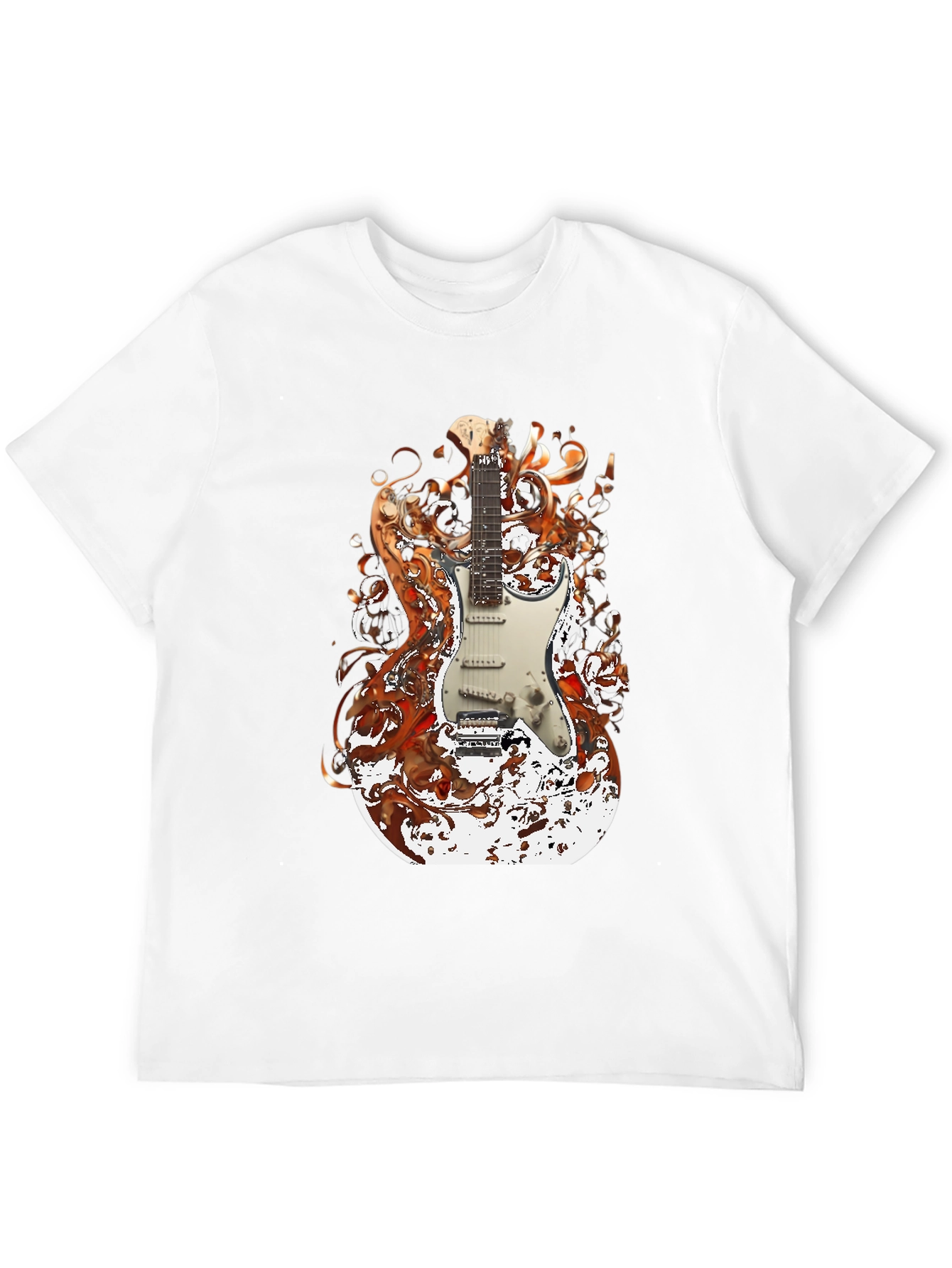 Black Electric Guitar Graphic Tee - Rocker Style view 12