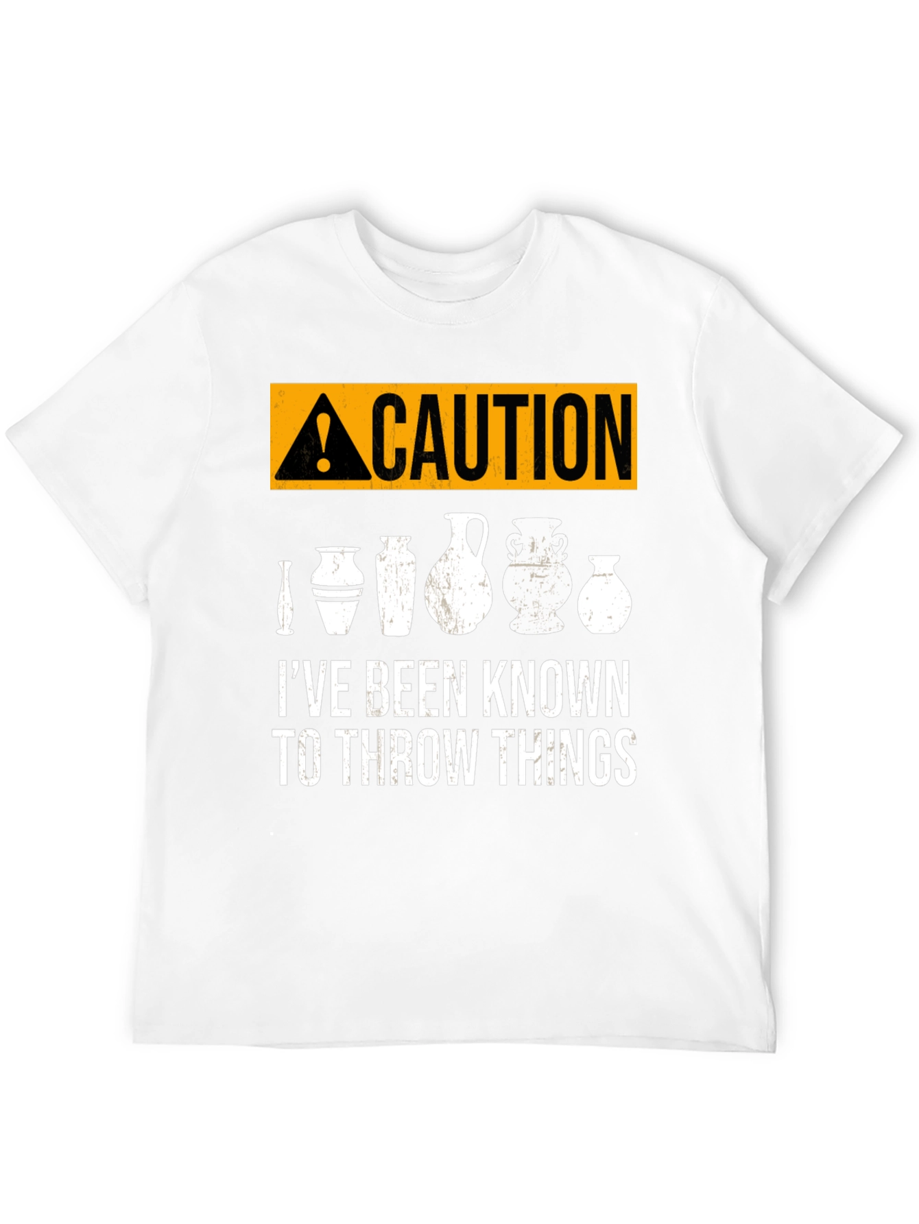 Black Caution: I Throw Things - Pottery T-Shirt view 12