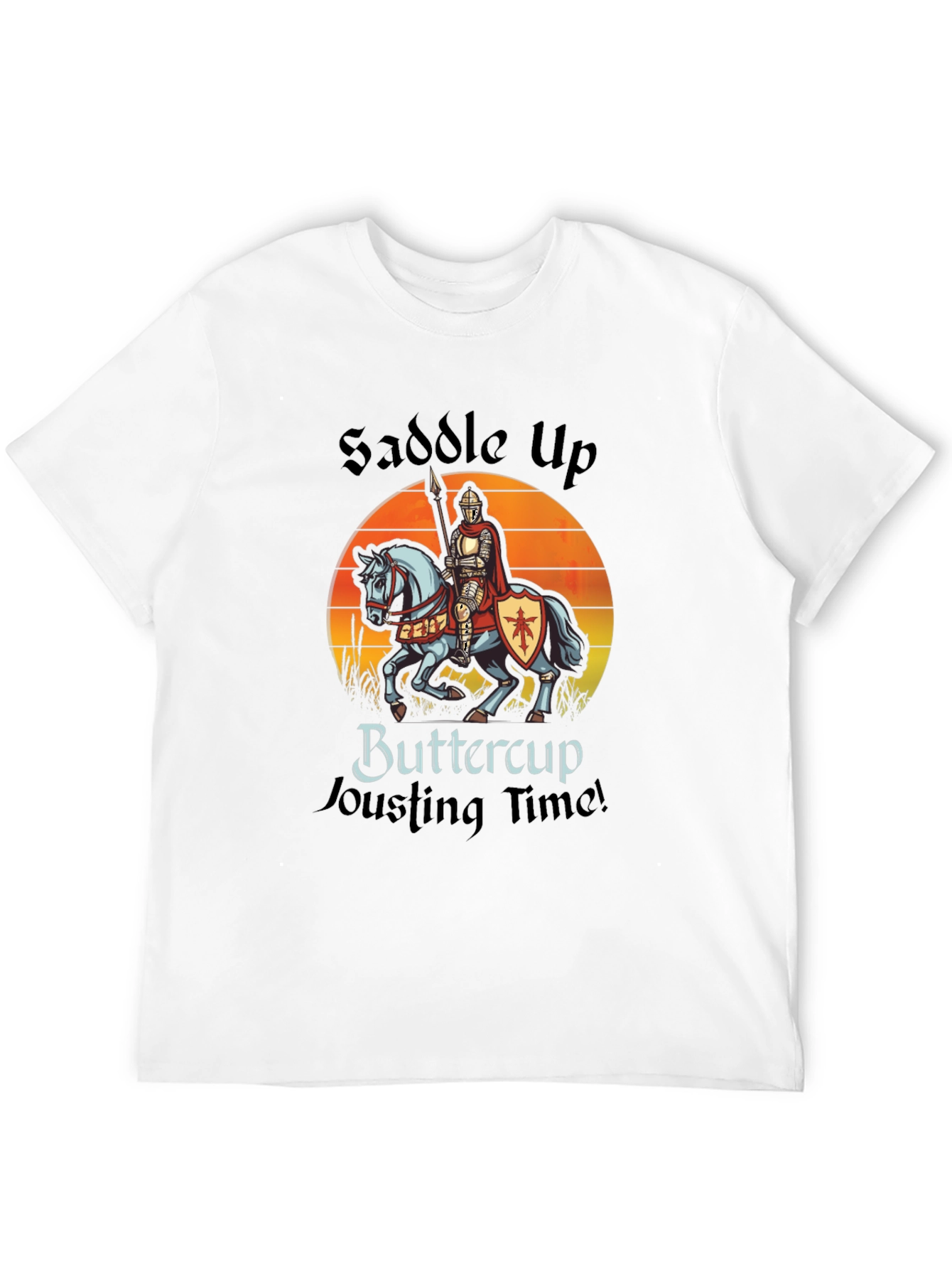 Black Saddle Up Buttercup Jousting T-Shirt view 12