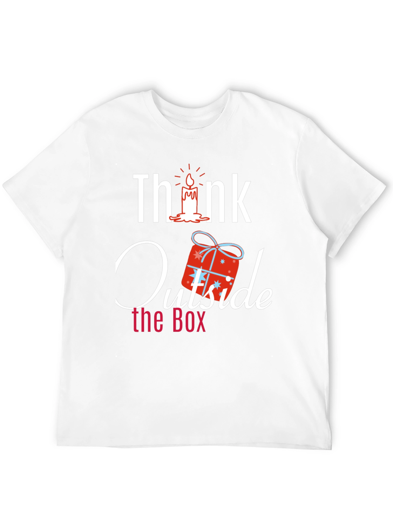 Black Think Outside the Box Novelty Graphic T-Shirt view 12