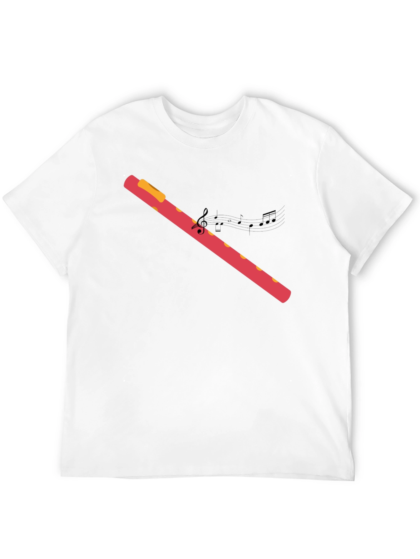 Black Musical Flute Graphic Black T-Shirt view 12