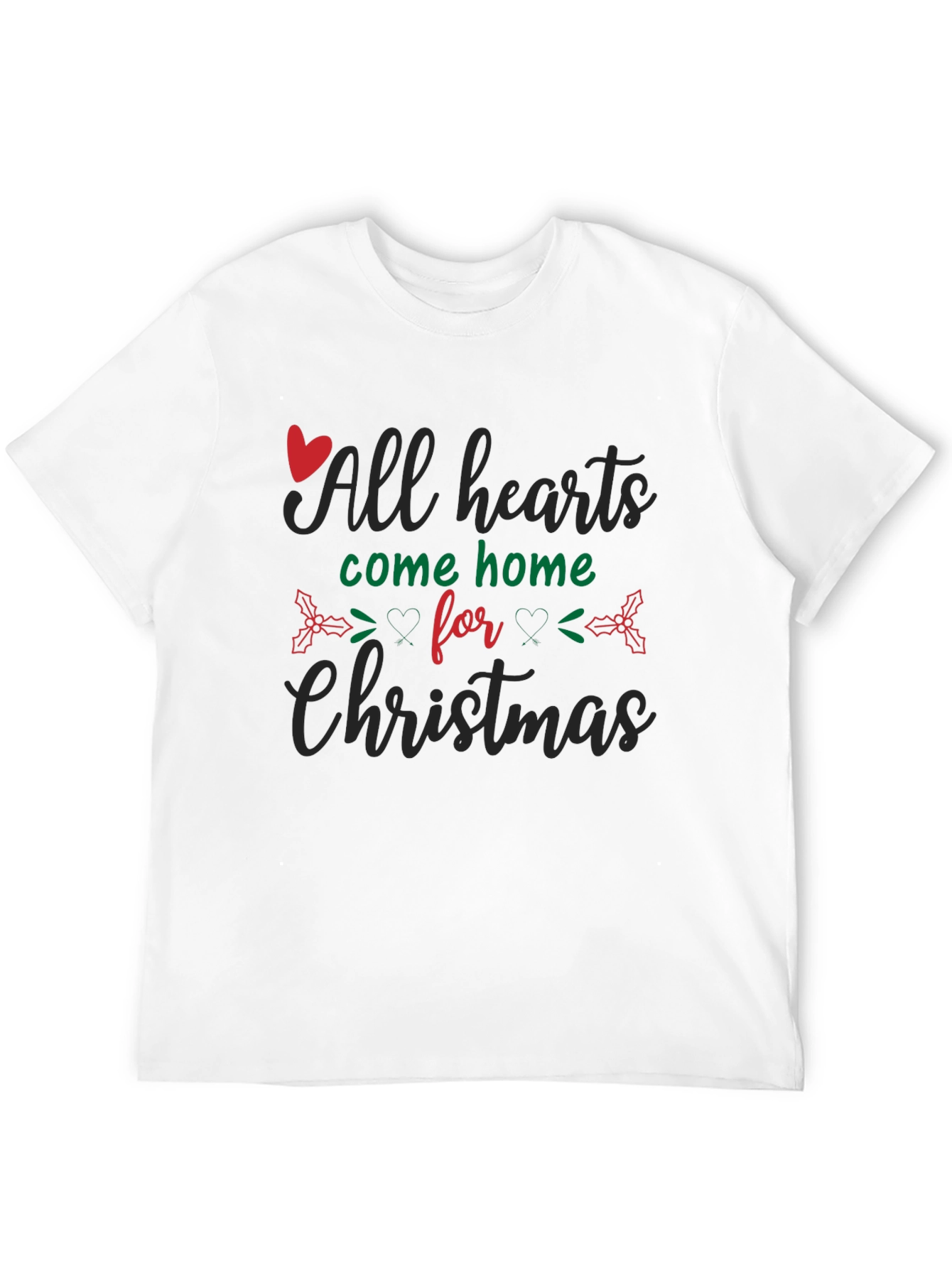 Black All Hearts Come Home for Christmas Black T-Shirt view 12