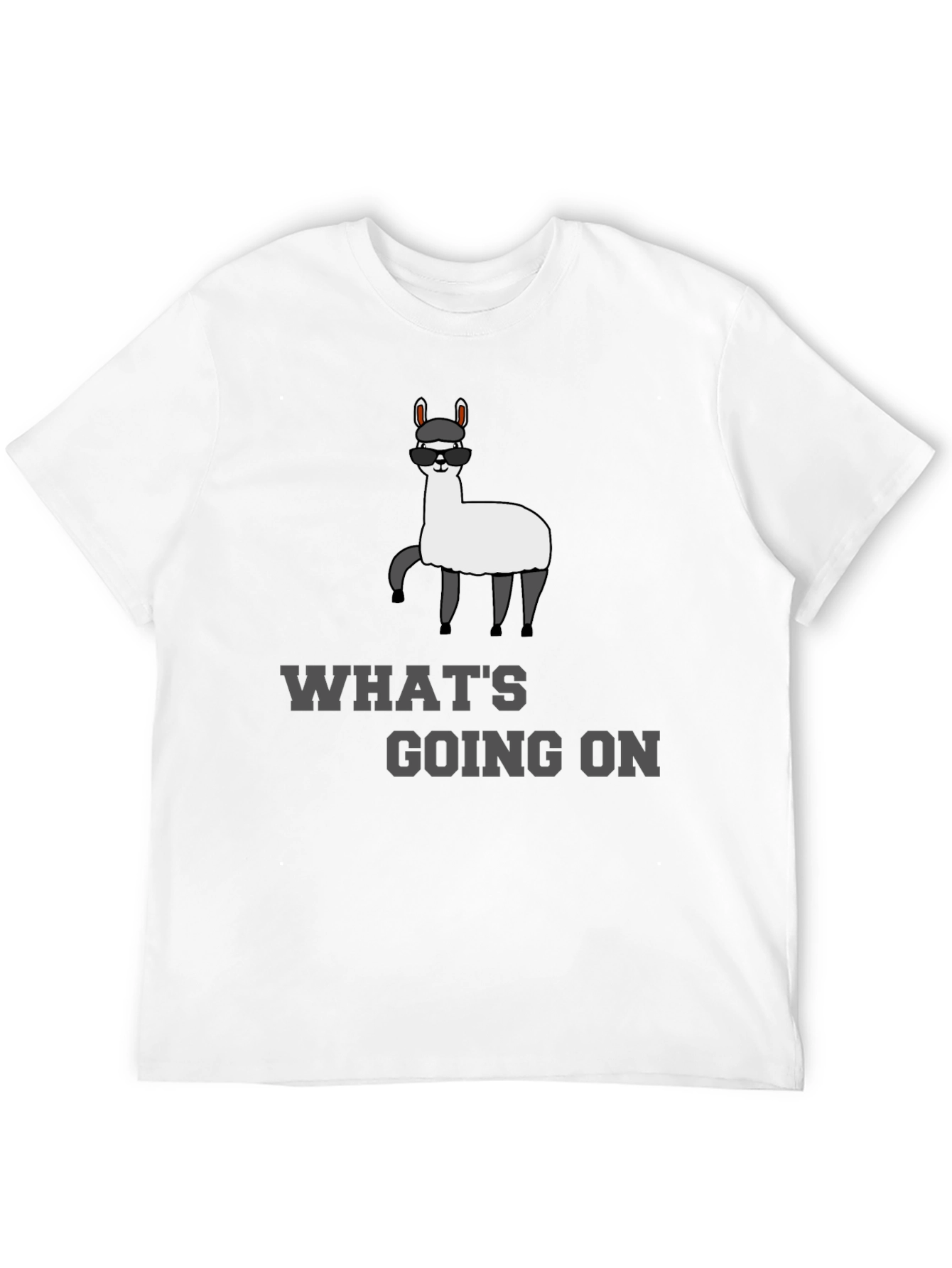 Black Cool Llama T-Shirt - "What's Going On?" Funny Tee view 12