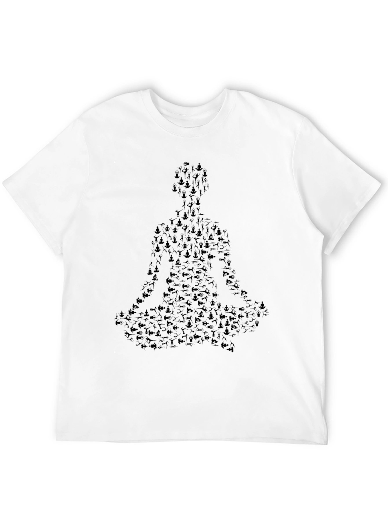 Black Yoga Pose Silhouette Graphic T-Shirt - Black view 12