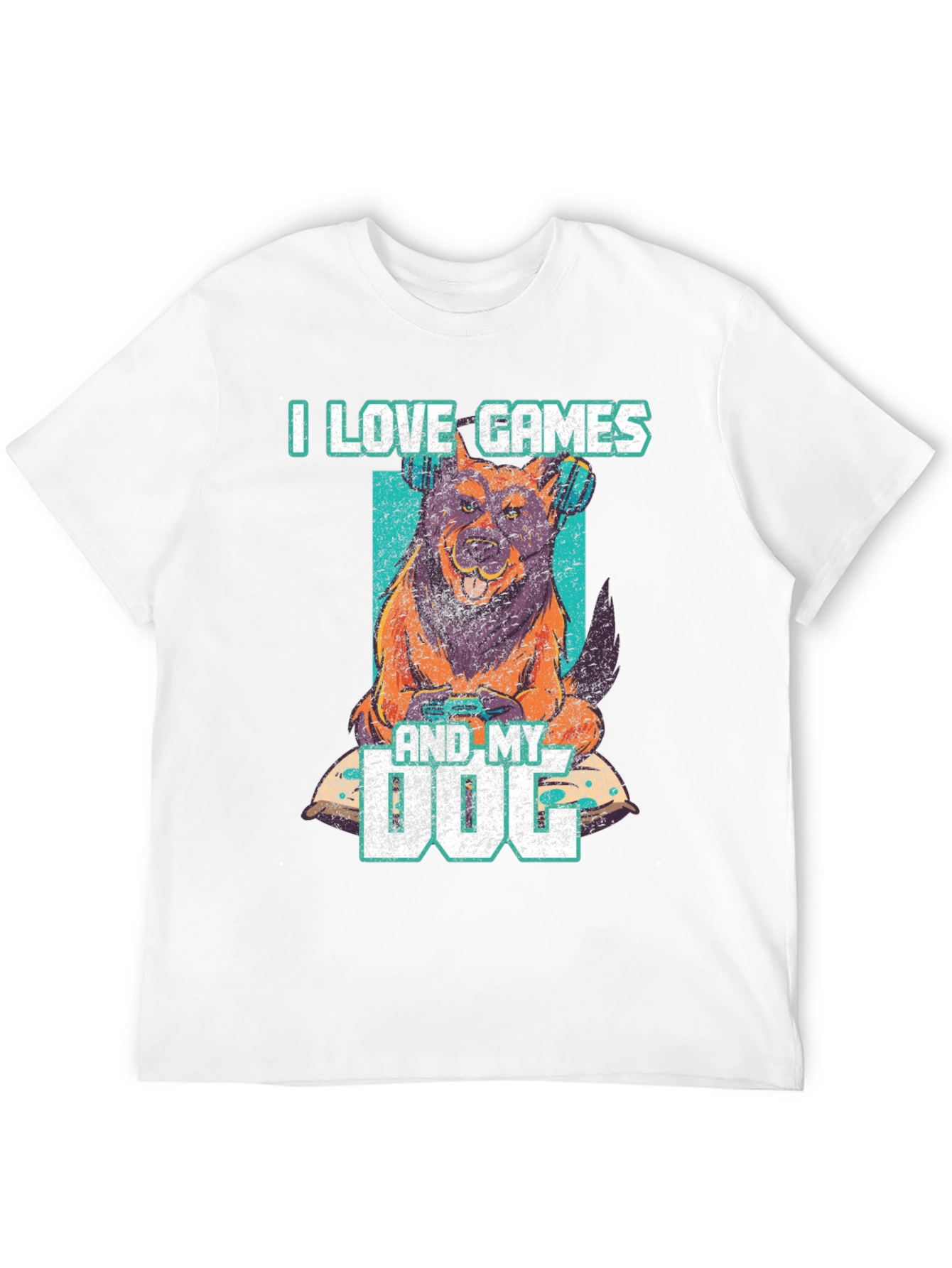 Black I Love Games & My Dog Graphic T-Shirt view 12