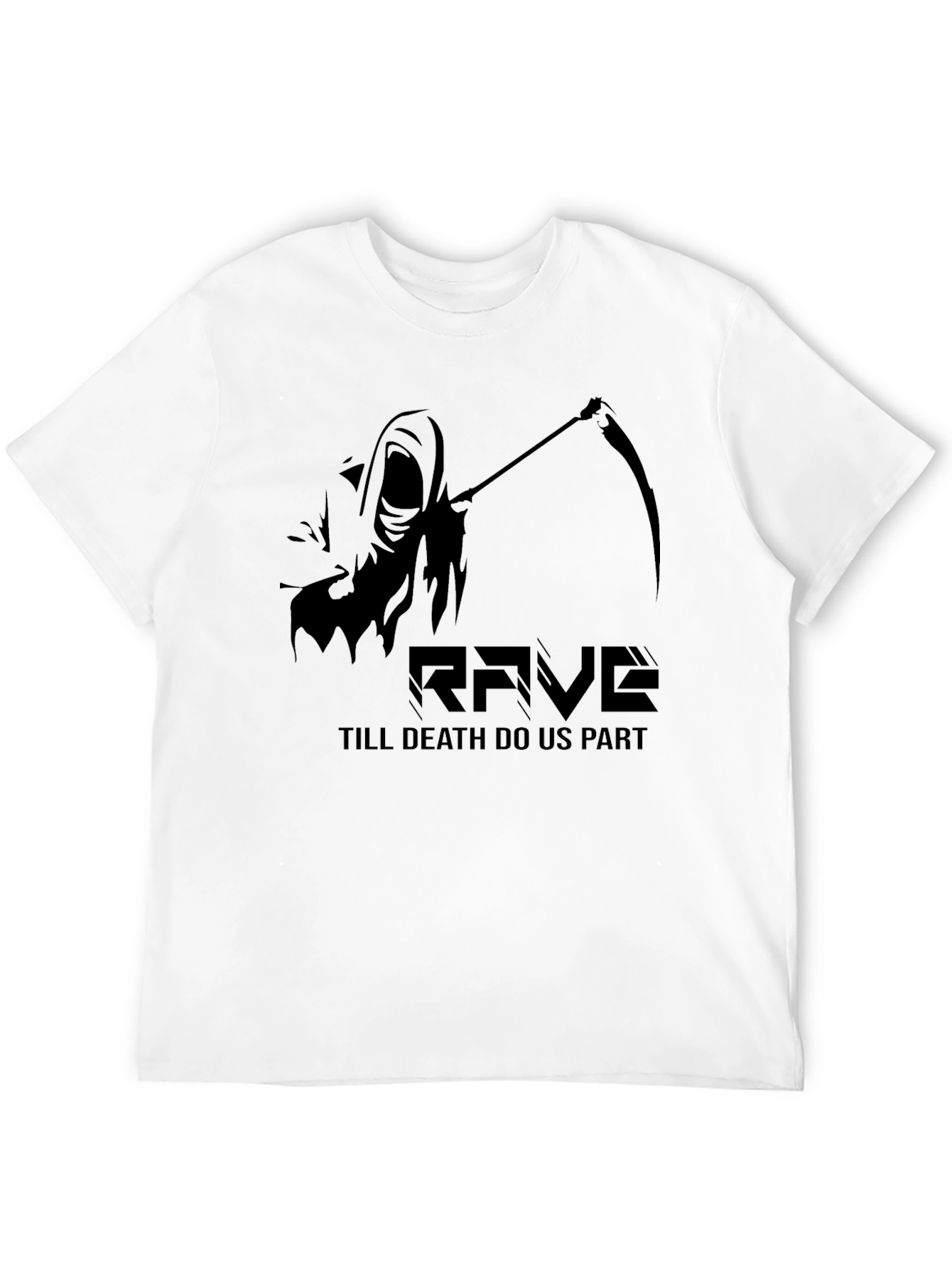 Black Rave Till Death T-Shirt - Grim Reaper Graphic Tee view 12
