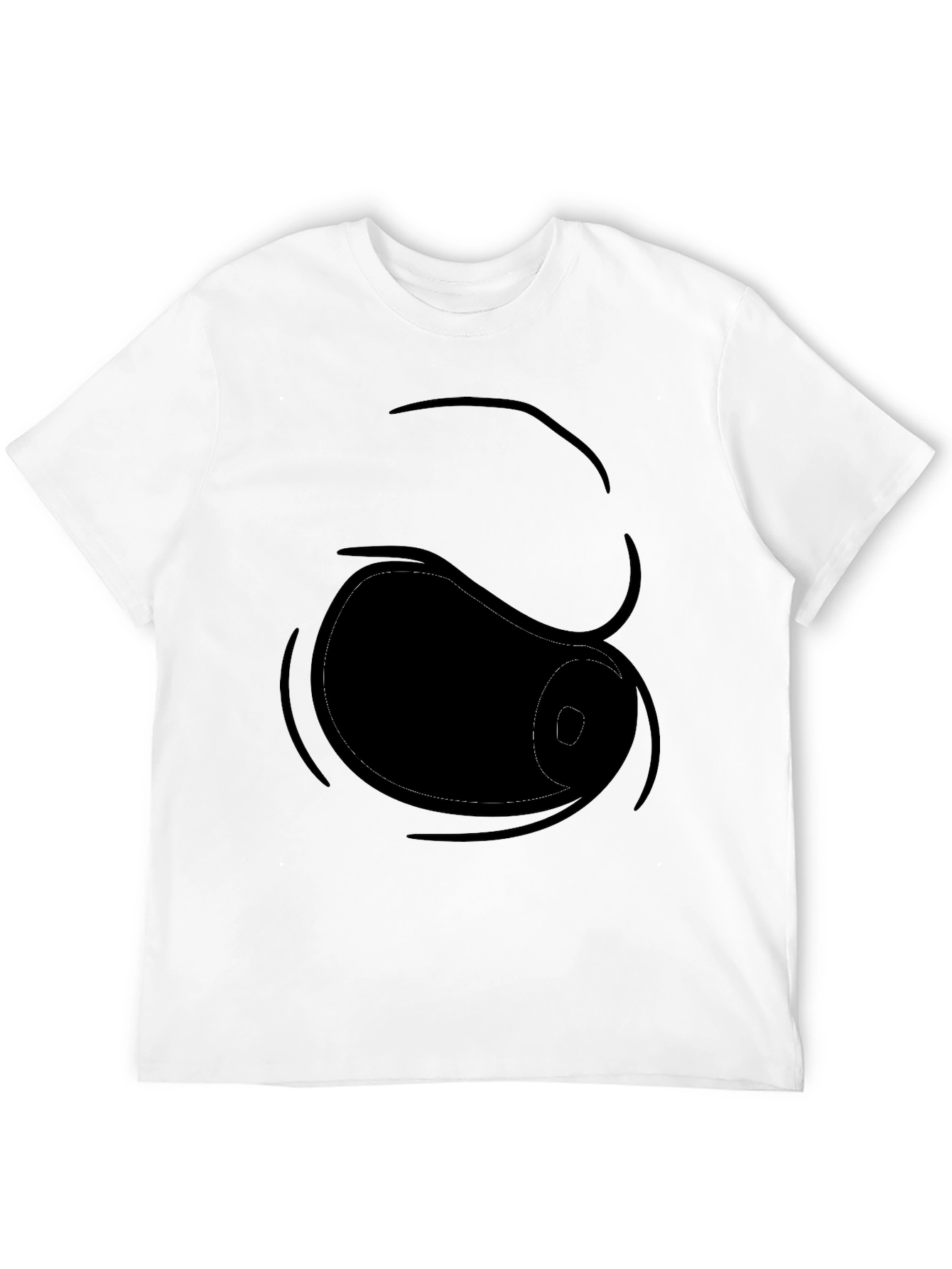 Black Funny Cartoon Eye Black T-Shirt view 12