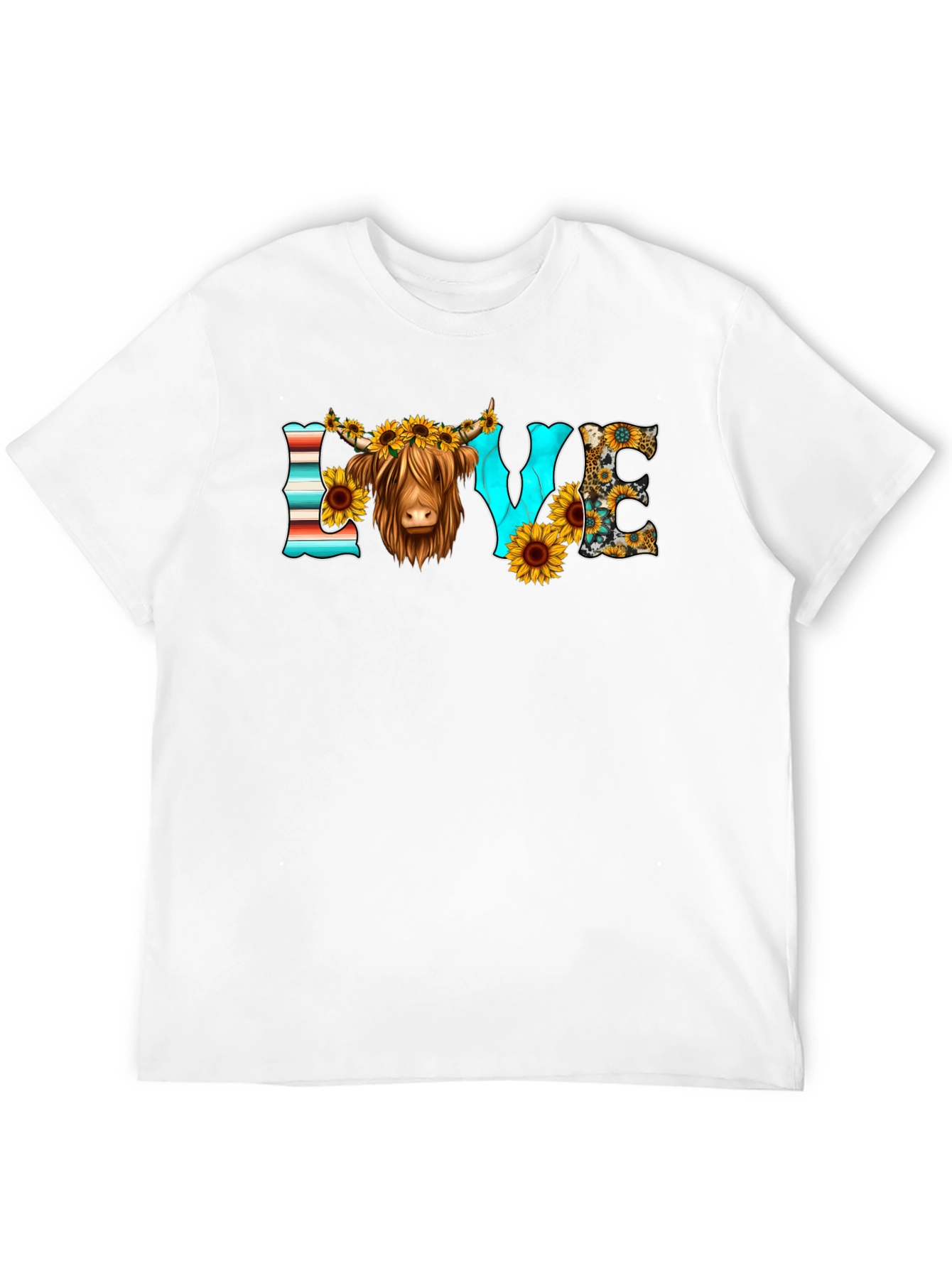 Black LOVE Highland Cow Graphic Tee view 12