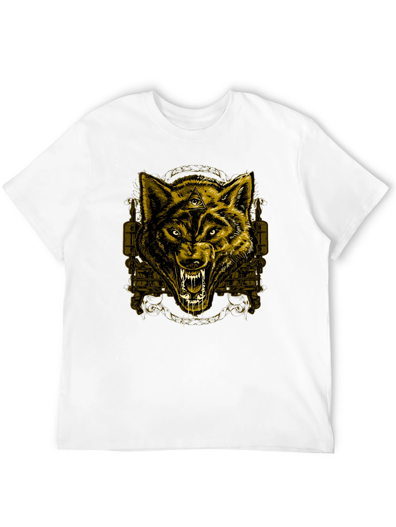 Black Wolf Graphic Print Crew Neck T-Shirt view 12