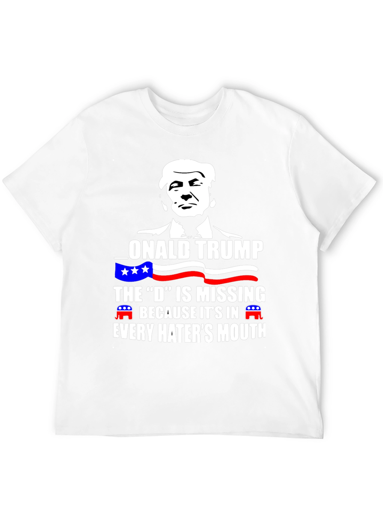 Black Donald Trump "D" Haters Mouth Black T-Shirt view 12