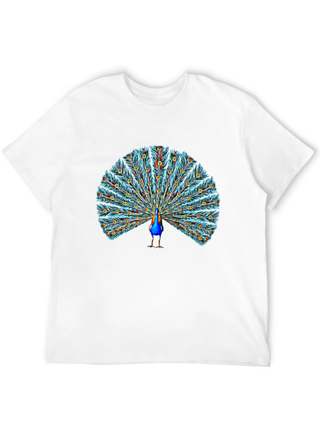Black Peacock Graphic T-Shirt - Stylish Bird Design - 12