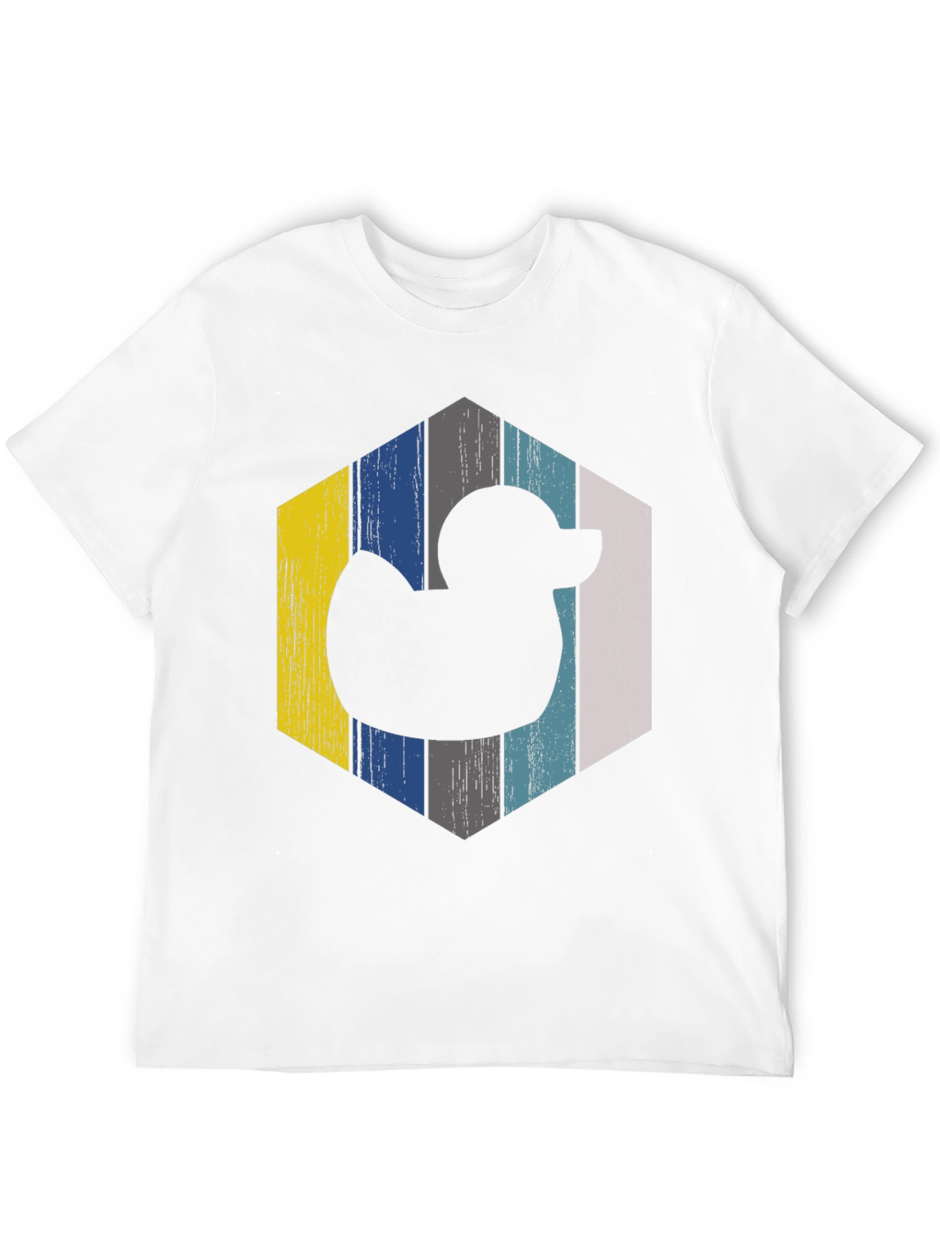 Black Retro Duck Hexagon T-Shirt view 12