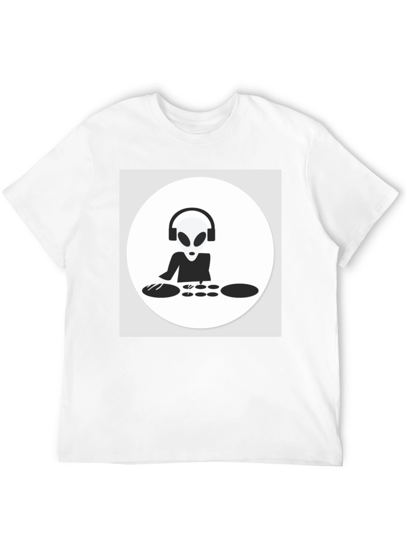 Black DJ Alien T-Shirt - Black Cotton Graphic Tee view 12
