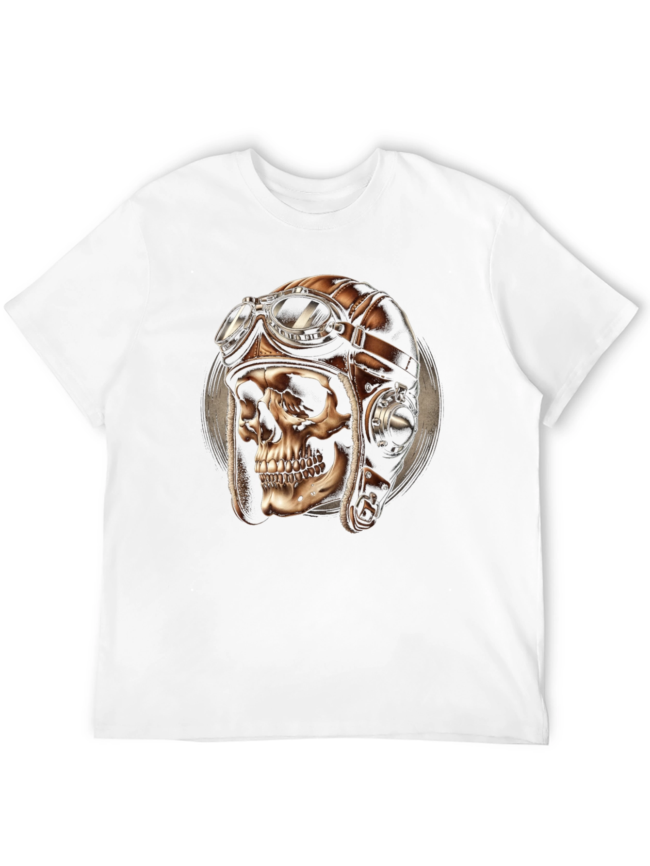 Black Skull Pilot T-Shirt - Vintage Aviator Design view 12