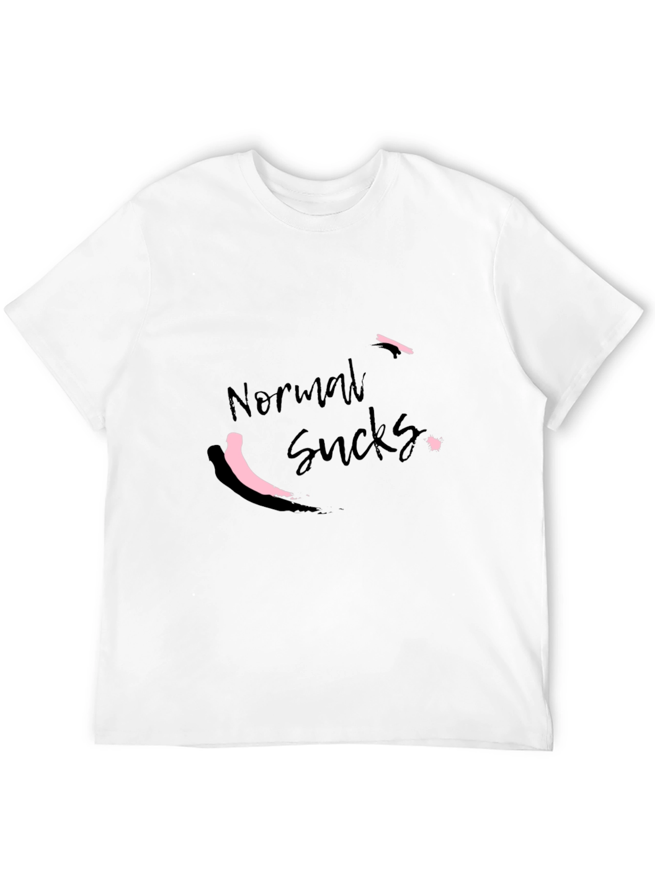 Black Normal Sucks Men's Black T-Shirt view 12