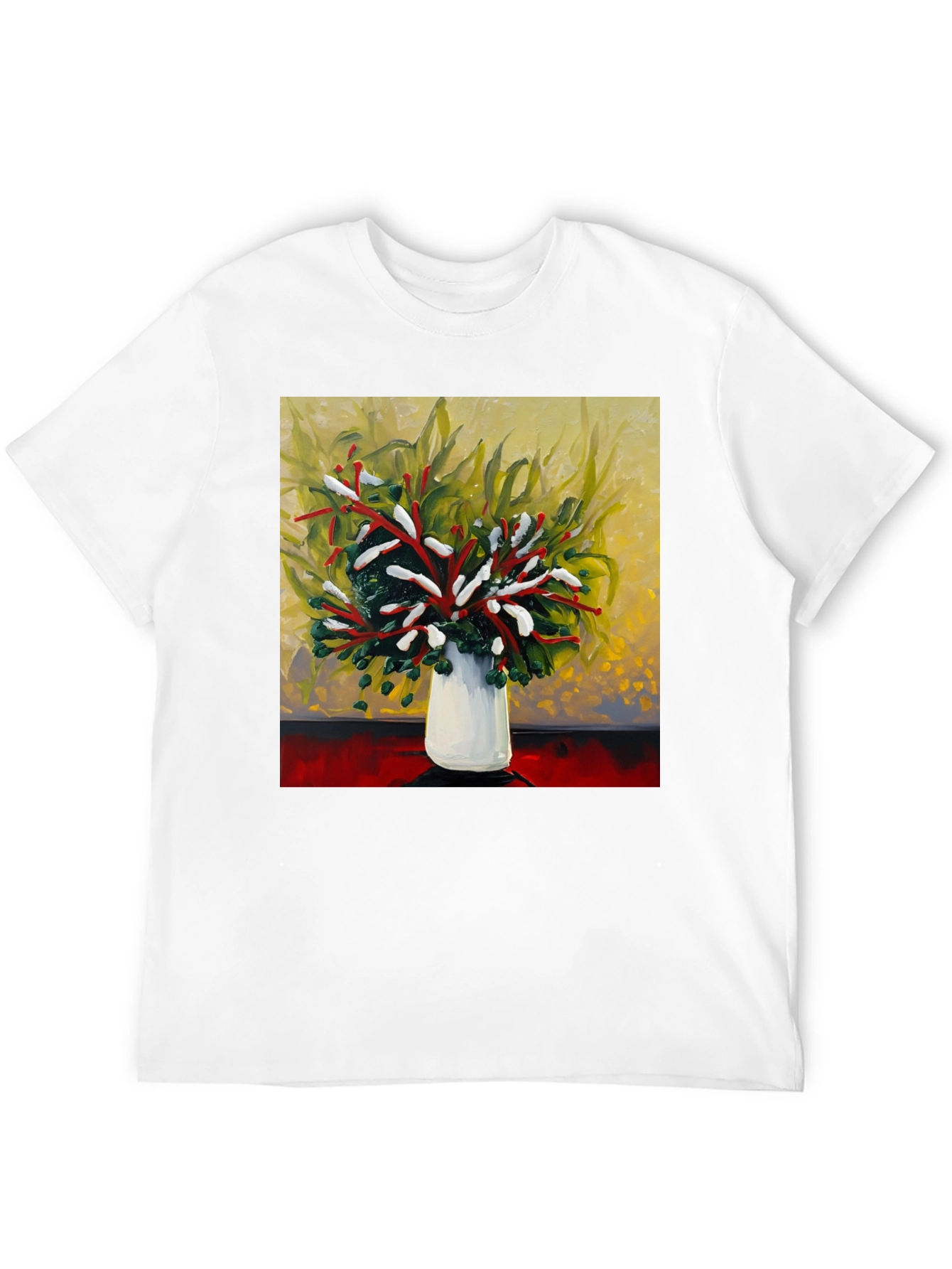 Black Floral Bouquet Graphic Tee - Abstract Art Shirt view 12