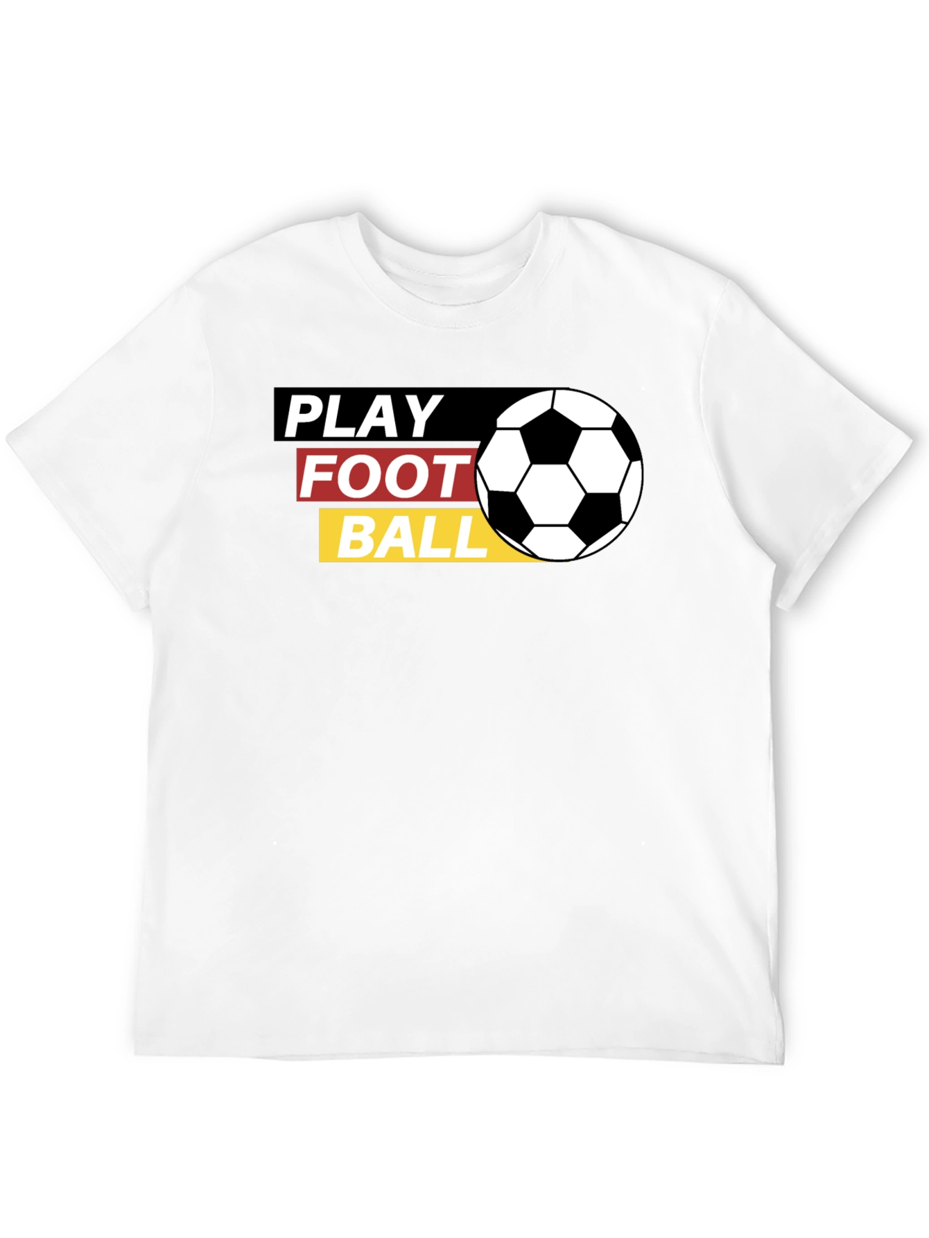 Black Play Football Graphic Tee - Black Cotton T-Shirt view 12