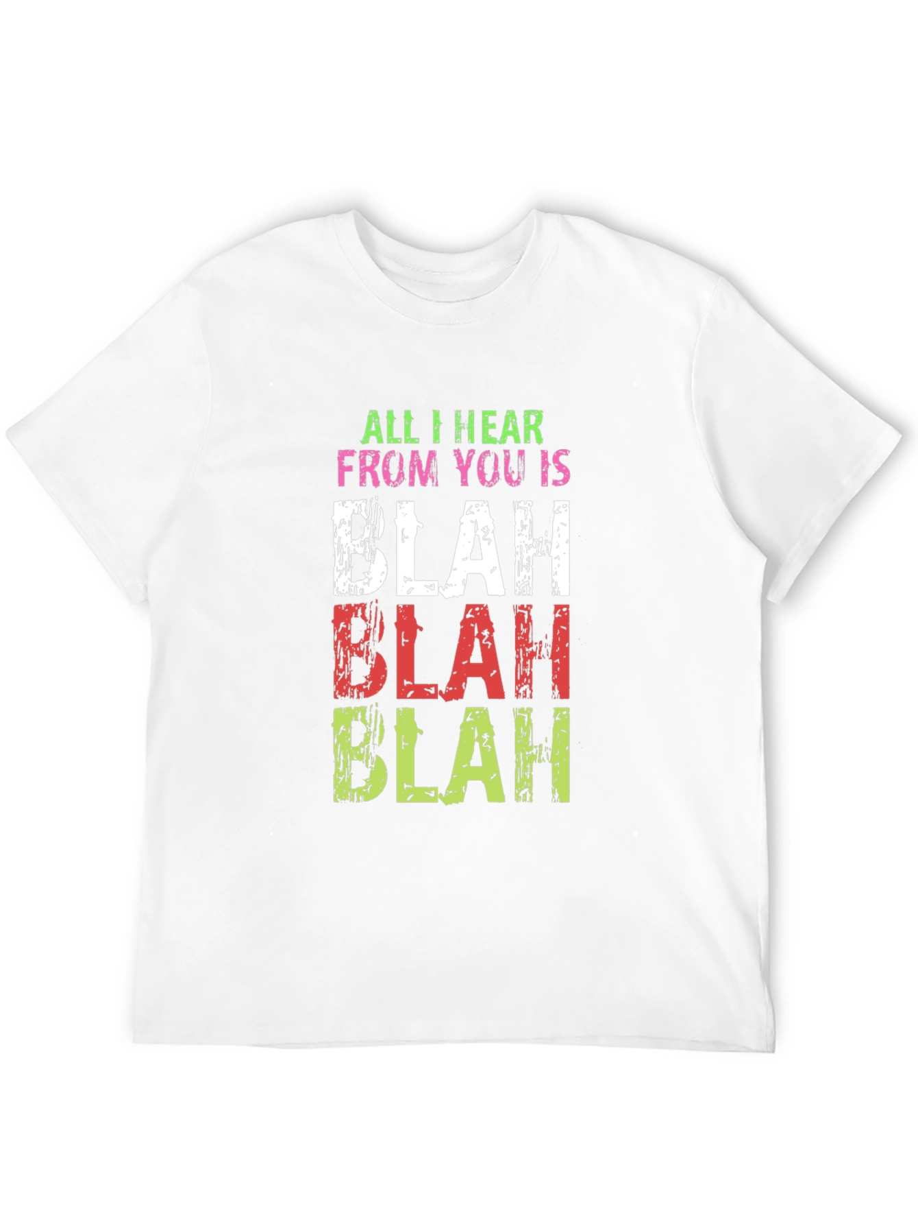 Black Blah Slogan Black T-Shirt view 12