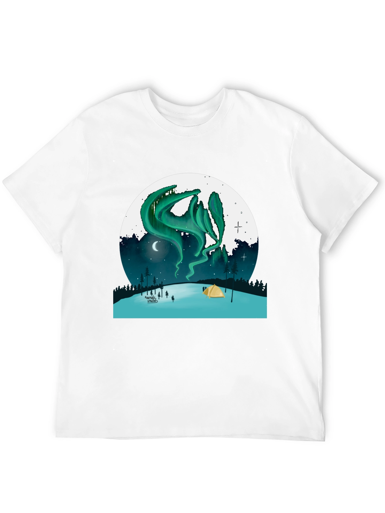 Black Aurora Camping T-Shirt - Northern Lights Adventure Tee view 12