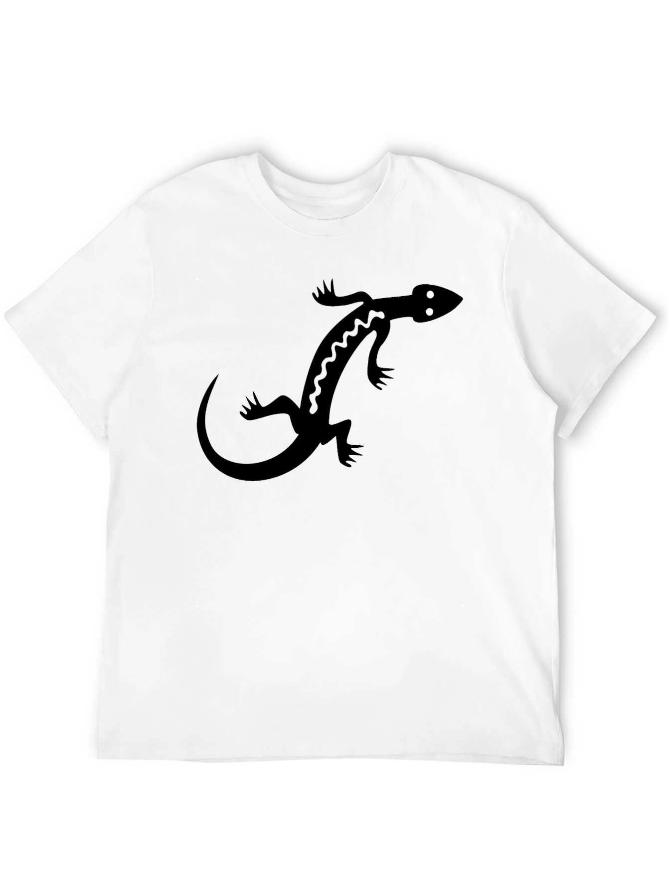 Black Black T-Shirt with Lizard Graphic Print view 12