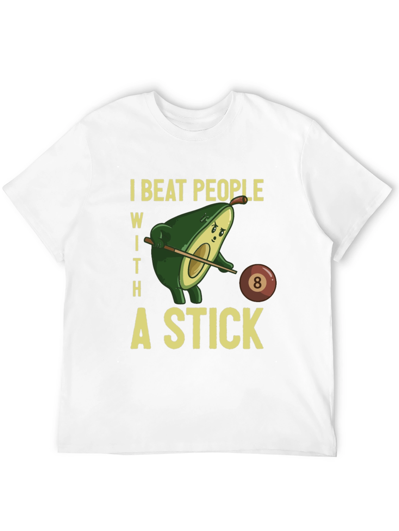 Black Funny Avocado Billiards T-Shirt view 12
