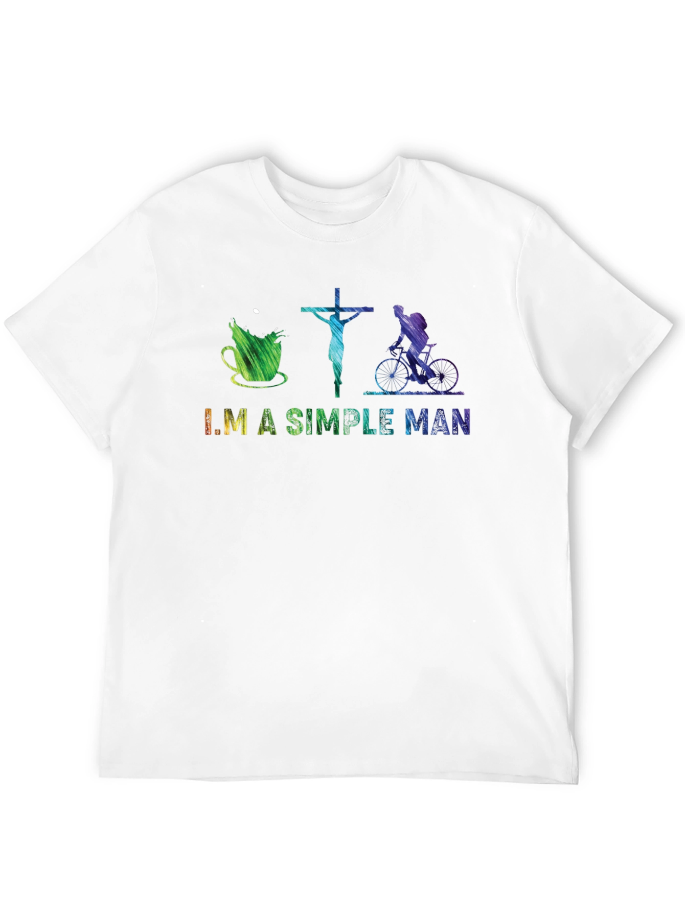 Black I'm A Simple Man T-Shirt: Coffee, Jesus, Biking view 12