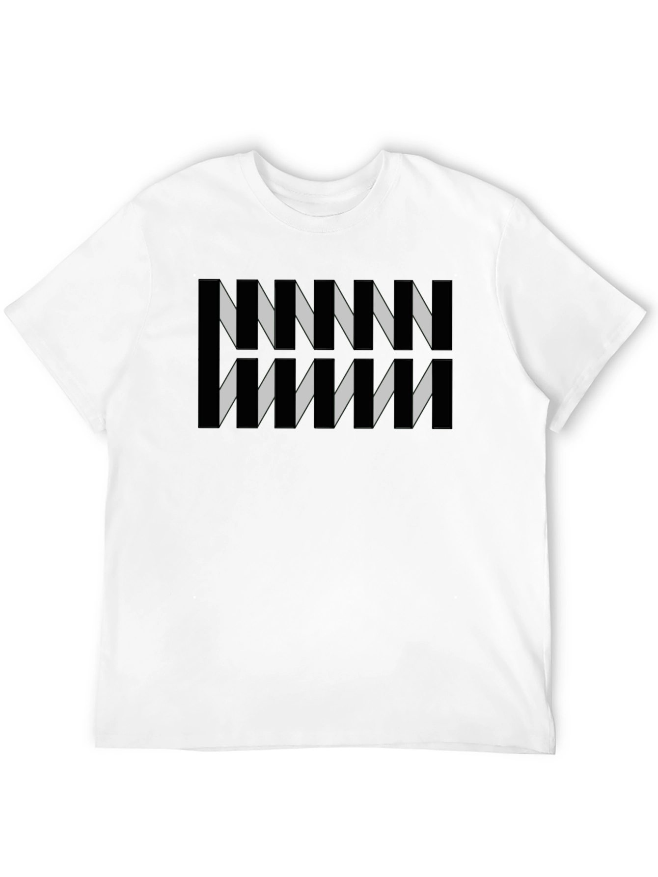 Black Abstract Geometric Pattern Black Tee view 12